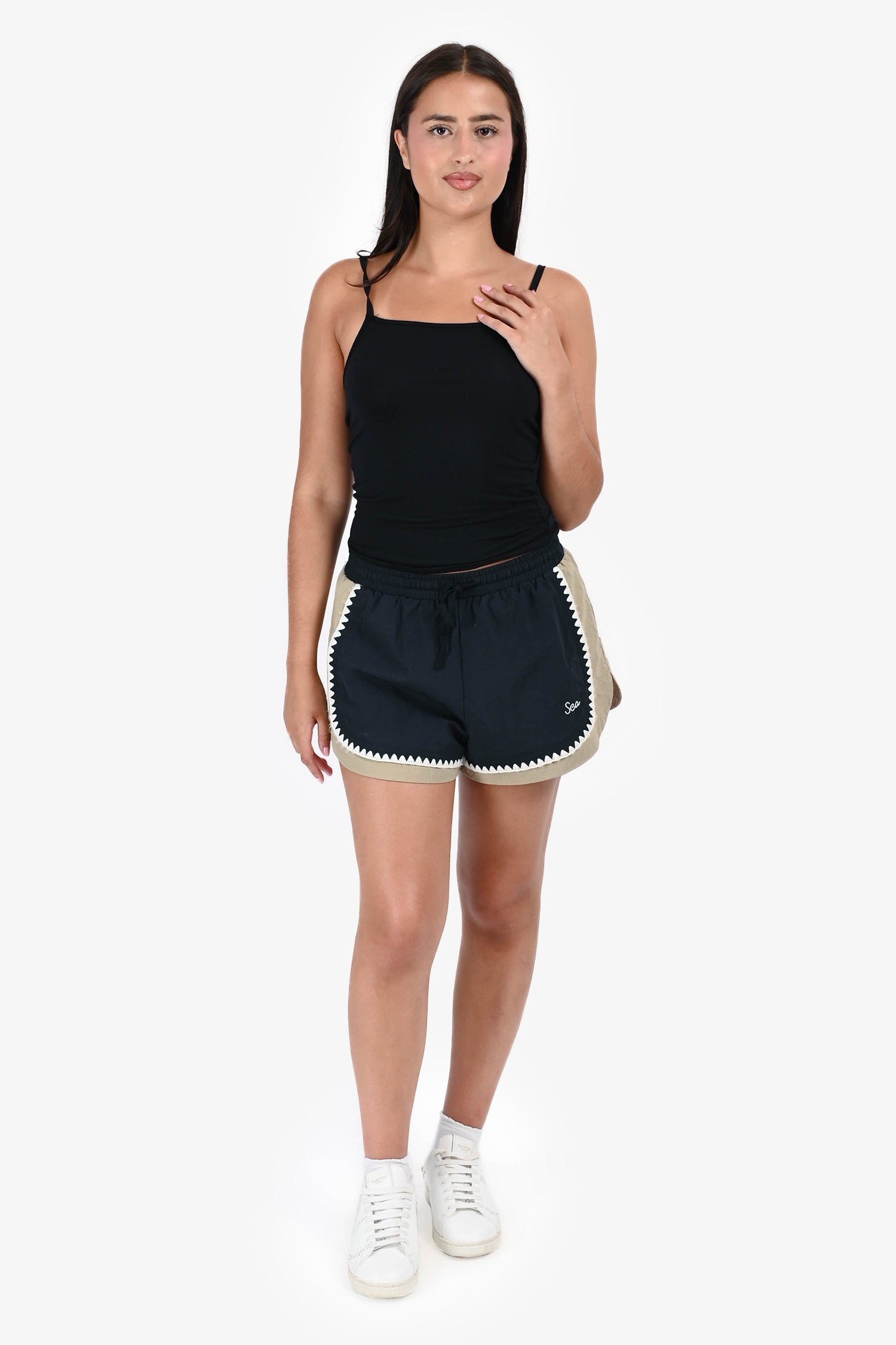 Sea New York Black/Taupe Nylon Shorts Size S