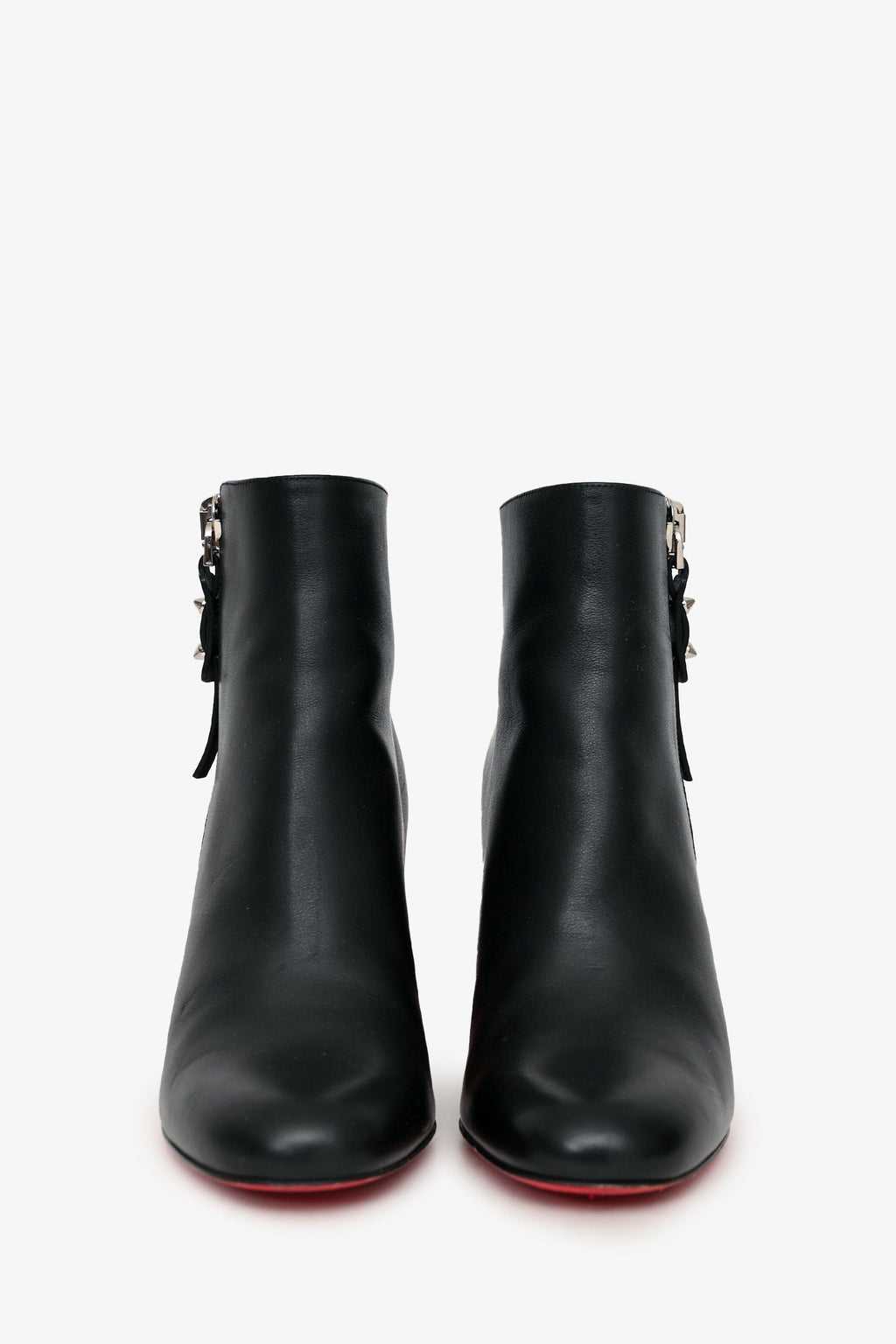 Christian Louboutin Black Leather Zip Up Ankle Boots Size 36.5