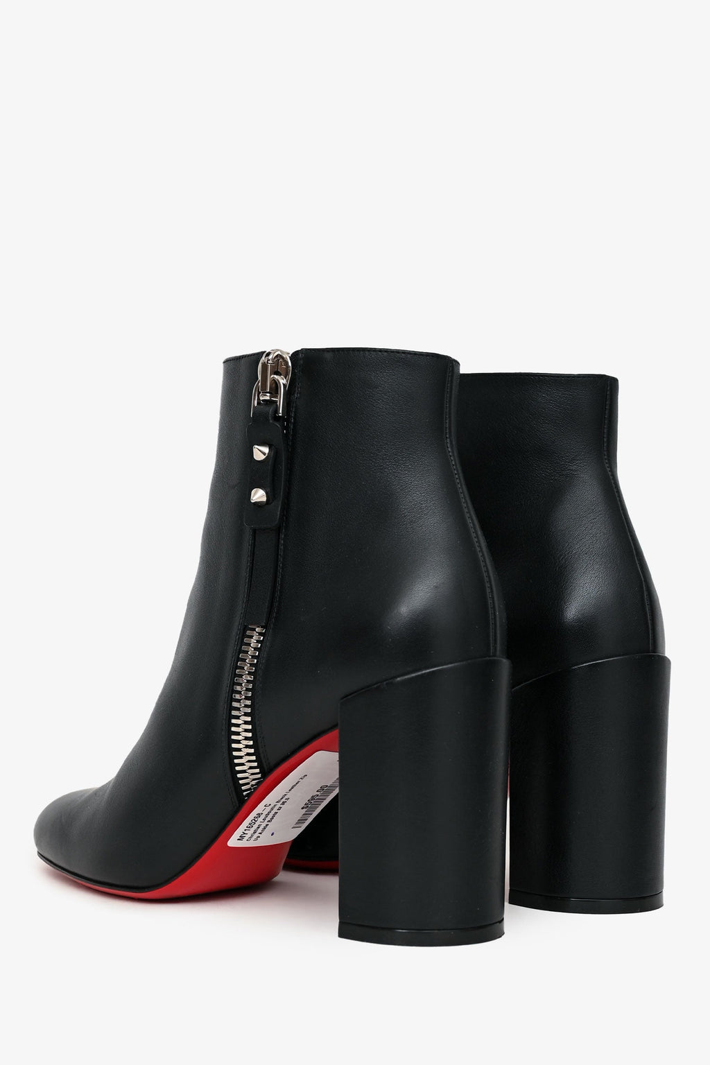 Christian Louboutin Black Leather Zip Up Ankle Boots Size 36.5