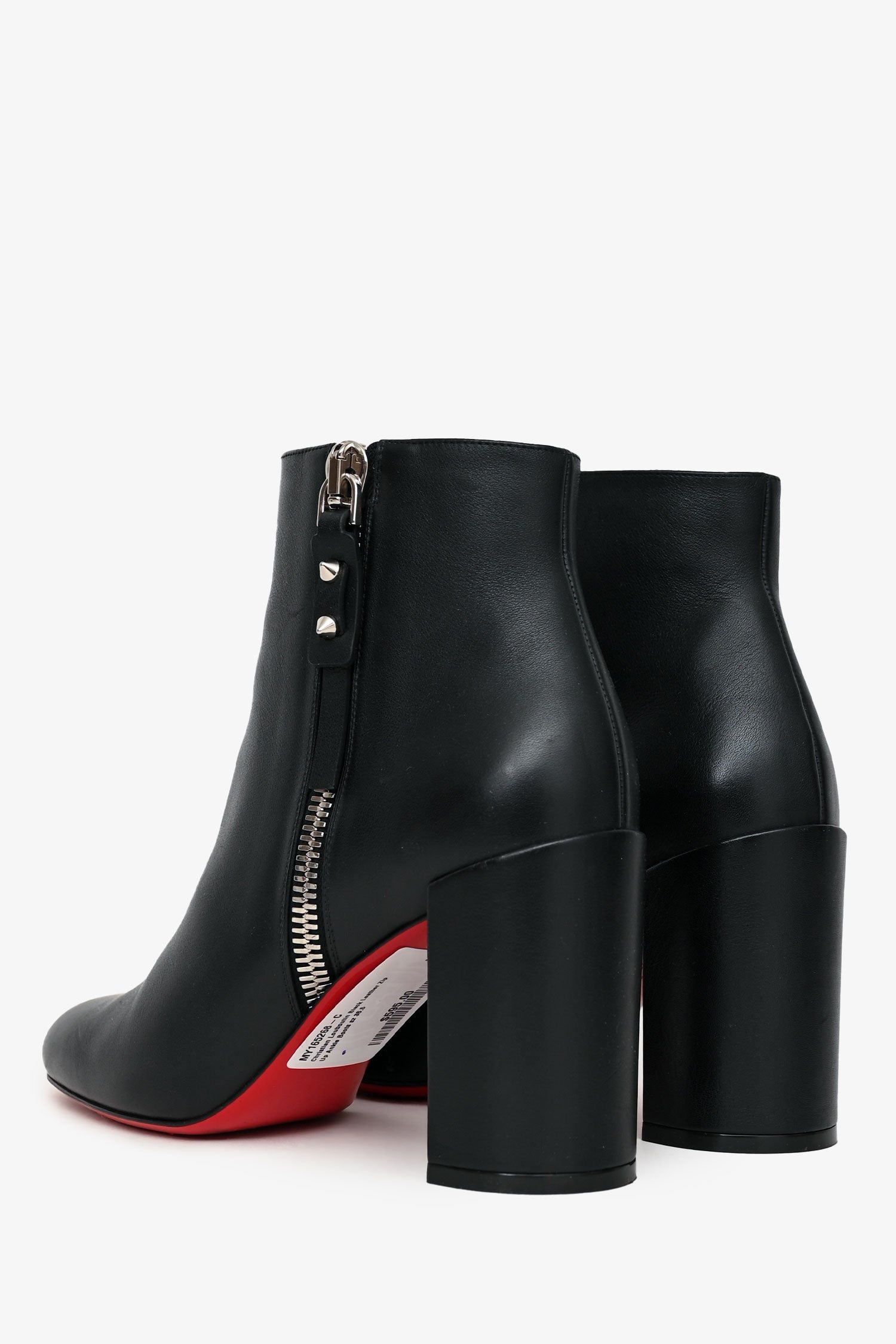 Christian Louboutin Black Leather Zip Up Ankle Boots Size 36.5