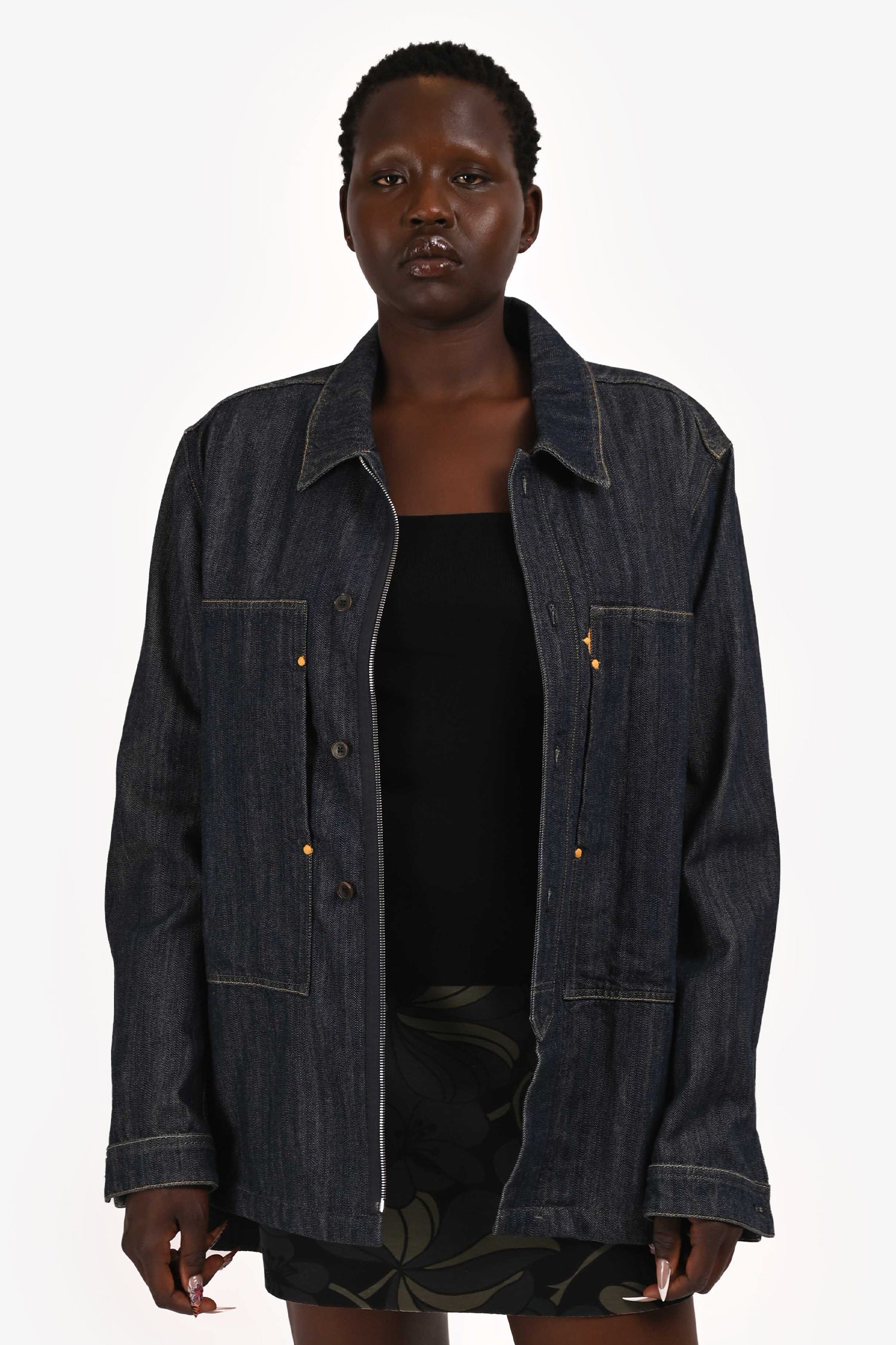 Louis Vuitton Indigo Denim Zip Jacket Size 56 Mens