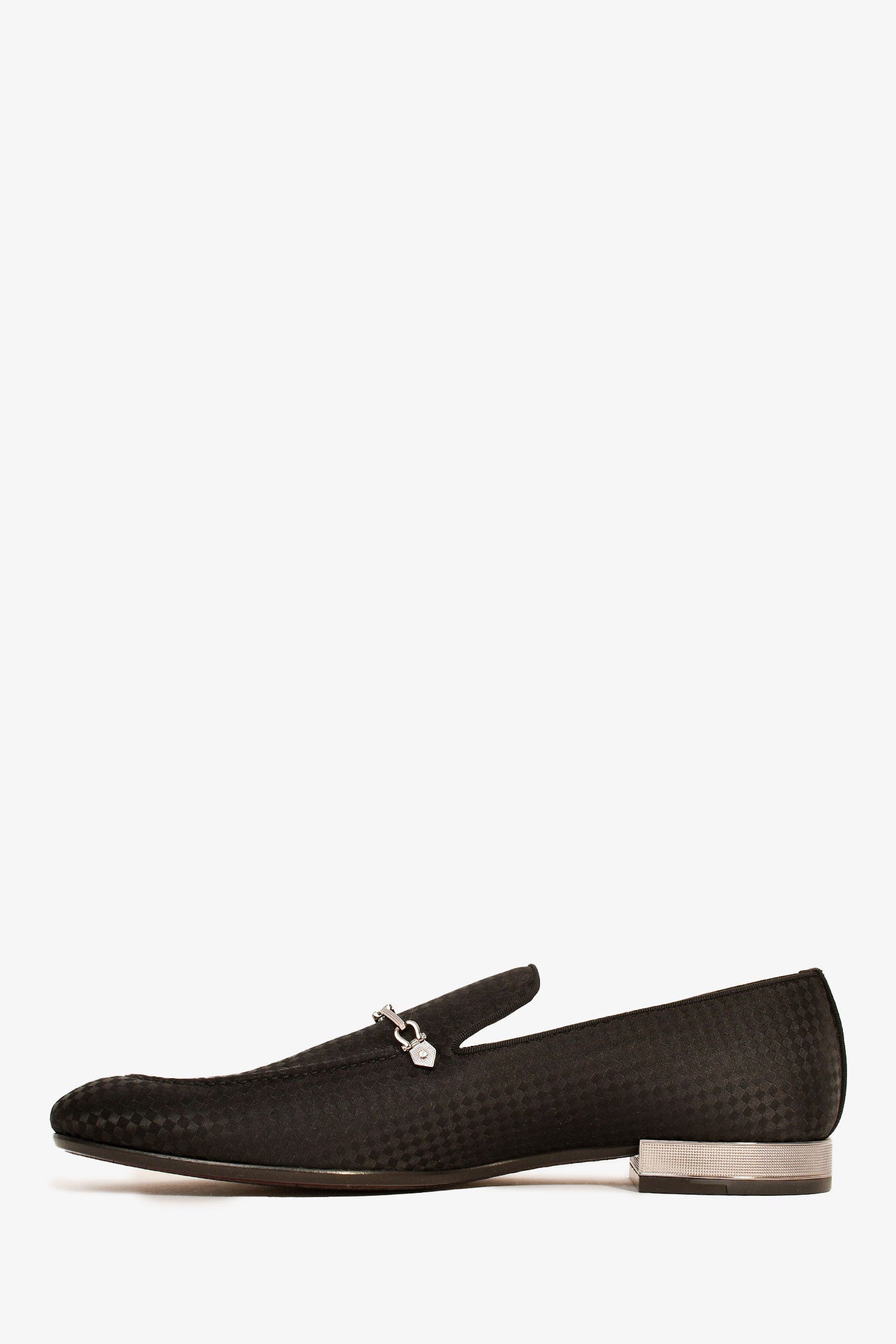Louis Vuitton Black Satin Checker Logo Loafers Size 9.5 Mens