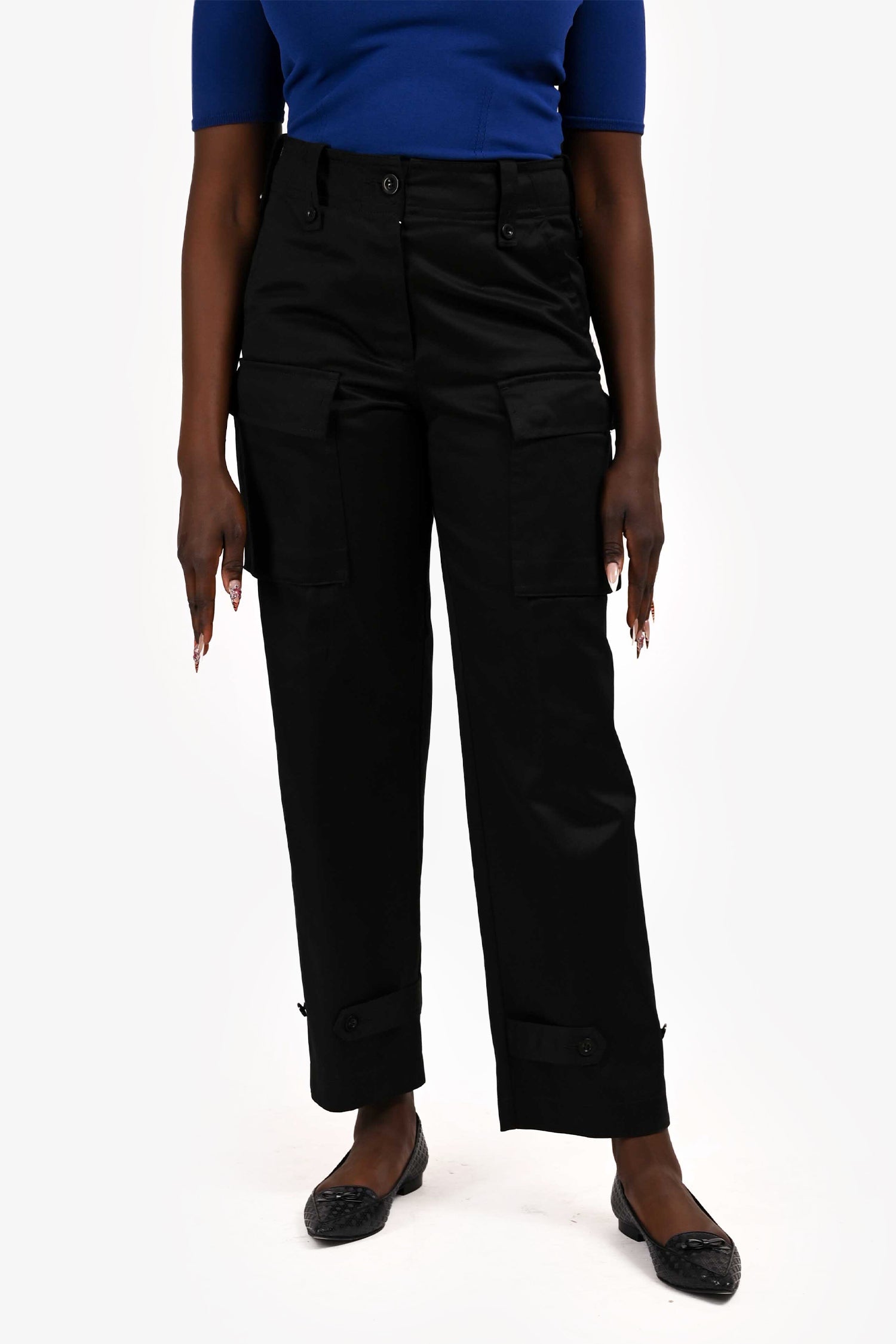 Sacai Black Cotton Cargo Pants Size 3
