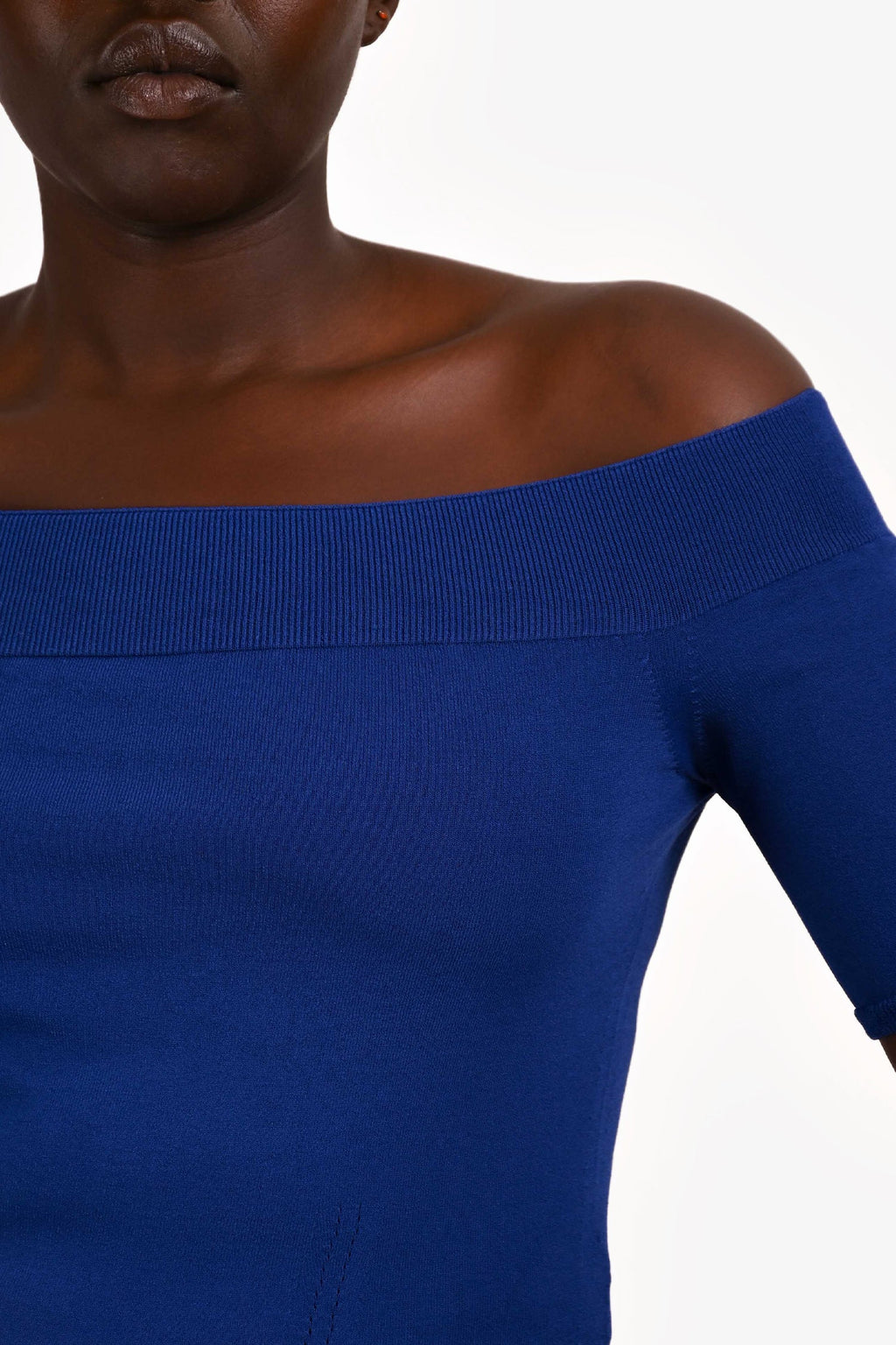 Alexander McQueen Cobalt Blue Off Shoulder Top Size XL