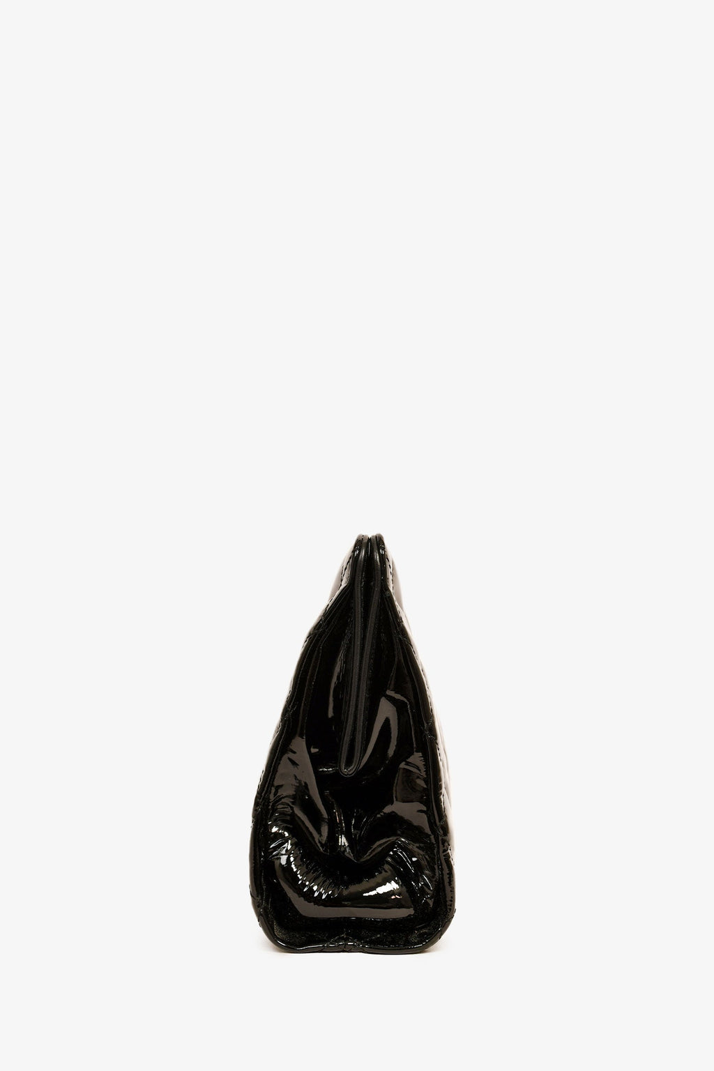 Pre-Loved Chanel™ 2012-13 Black Patent Timeless Frame Clutch