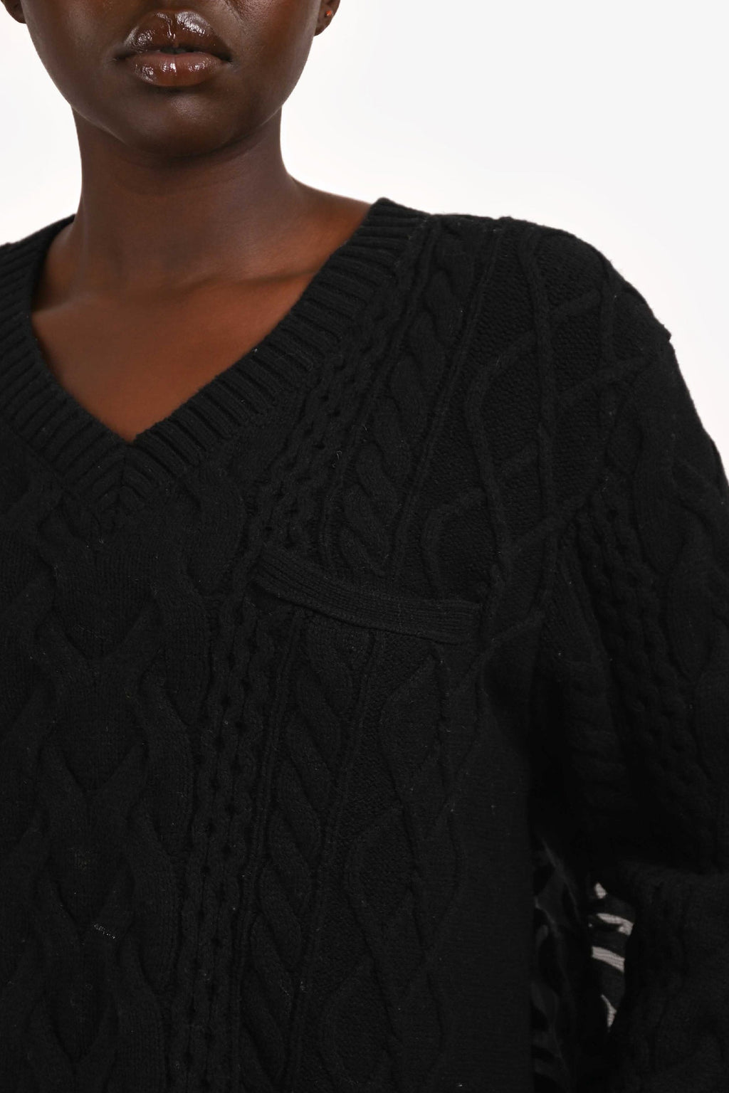 Sacai Black Wool Knit Dress Size 4