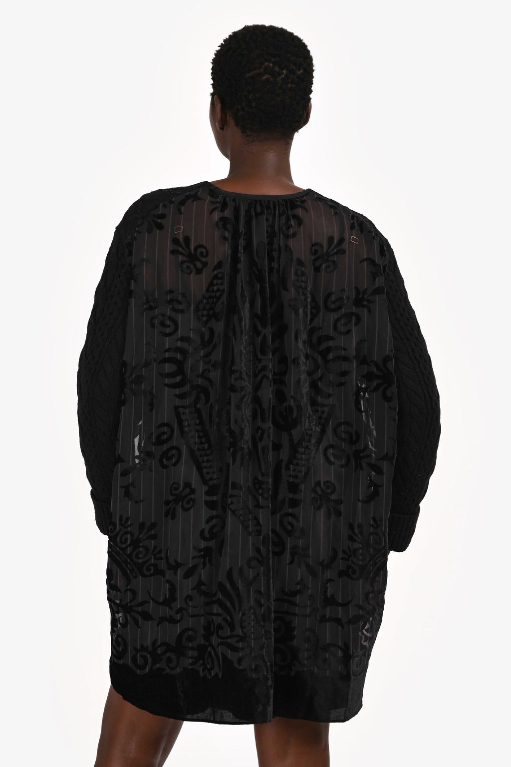 Sacai Black Wool Knit Dress Size 4