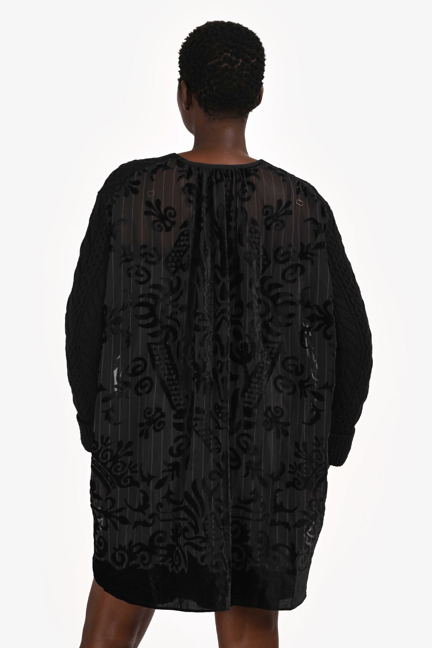 Sacai Black Wool Knit Dress Size 4