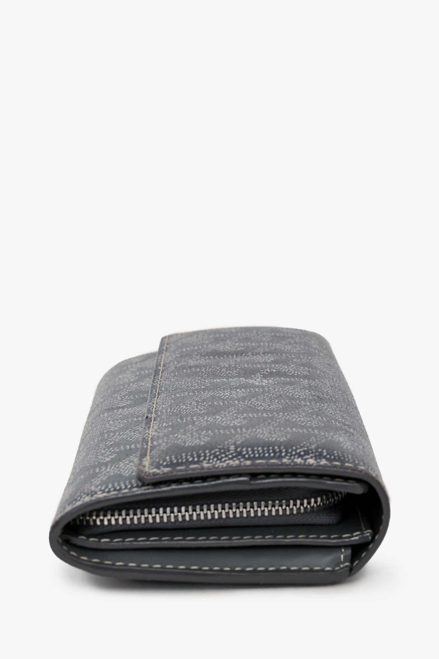 Goyard Grey Canvas/Leather Goyardine Long Wallet