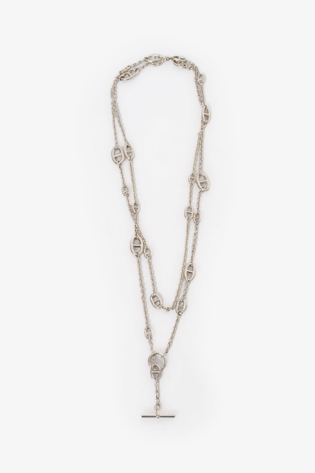 Hermès Sterling Silver Farandole Long Necklace 160