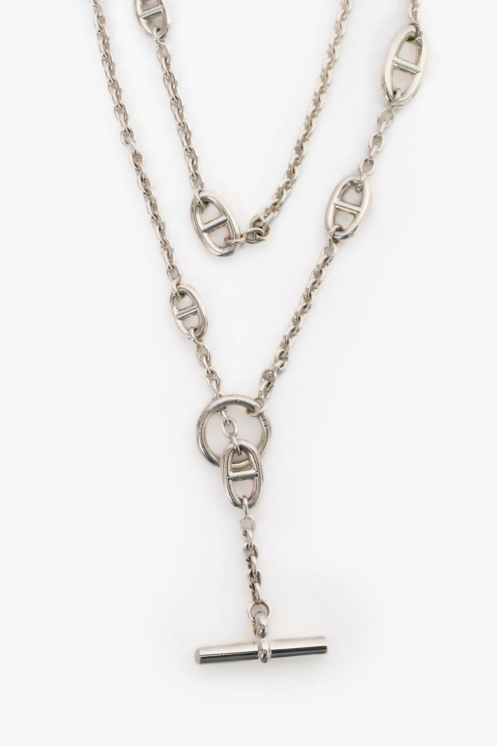 Hermès Sterling Silver Farandole Long Necklace 160