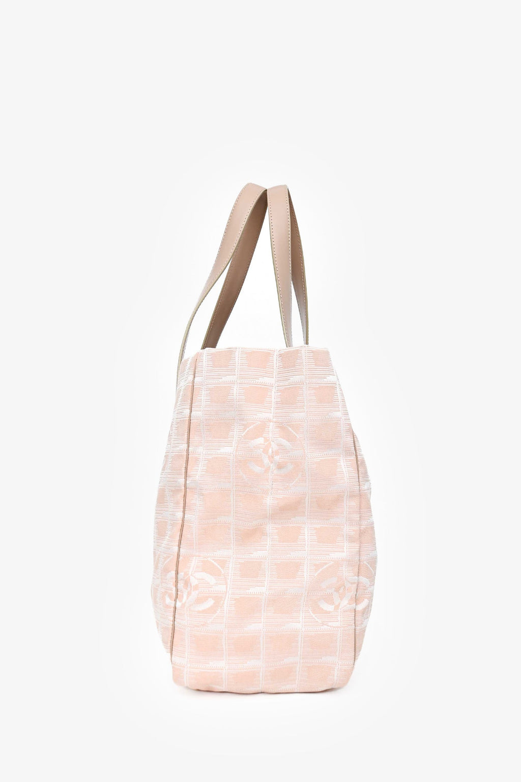 Pre-Loved Chanel™ 2004-5 Pink Canvas Travel Ligne CC Logo Tote