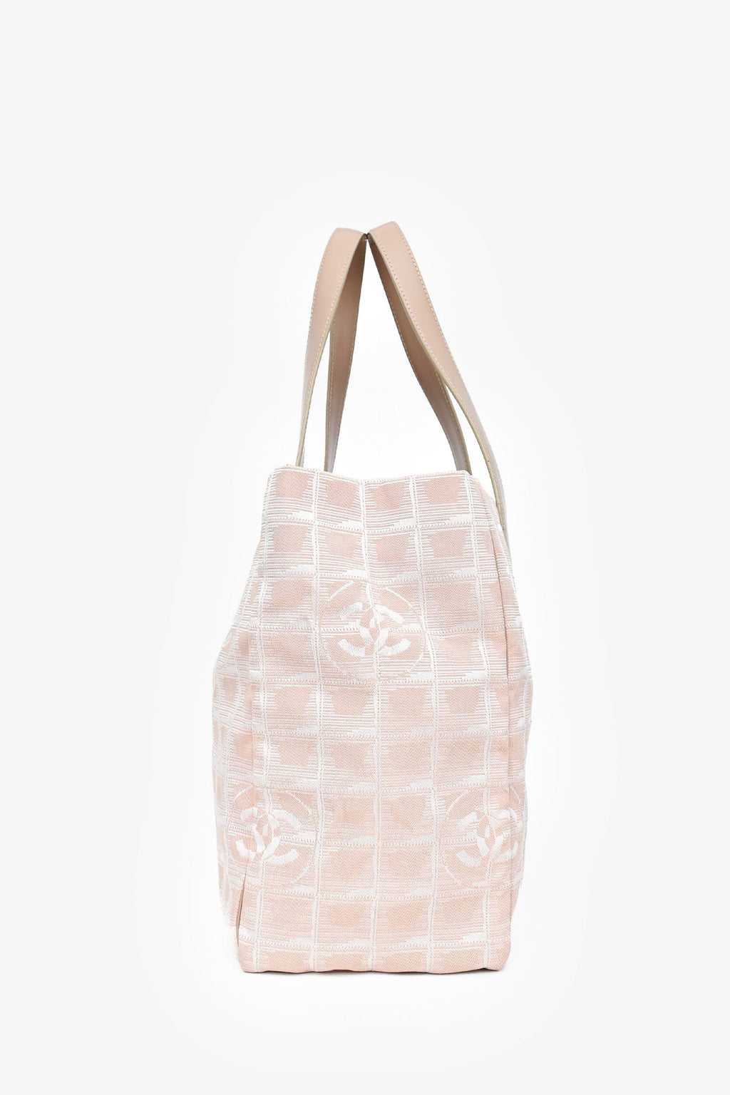 Pre-Loved Chanel™ 2004-5 Pink Canvas Travel Ligne CC Logo Tote