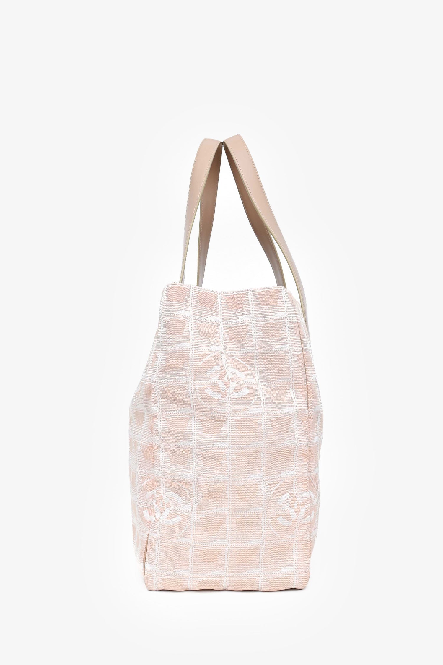 Pre-Loved Chanel™ 2004-5 Pink Canvas Travel Ligne CC Logo Tote