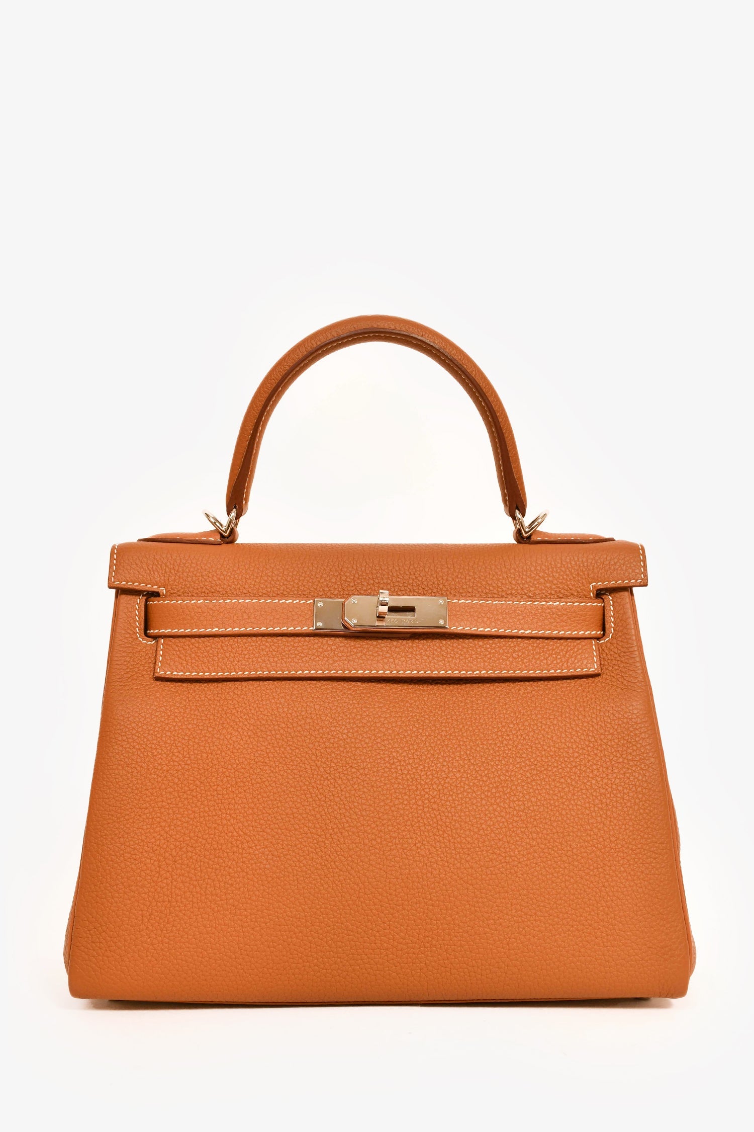 Hermès 2021 Gold Togo Leather Retourne Kelly 28 with Strap