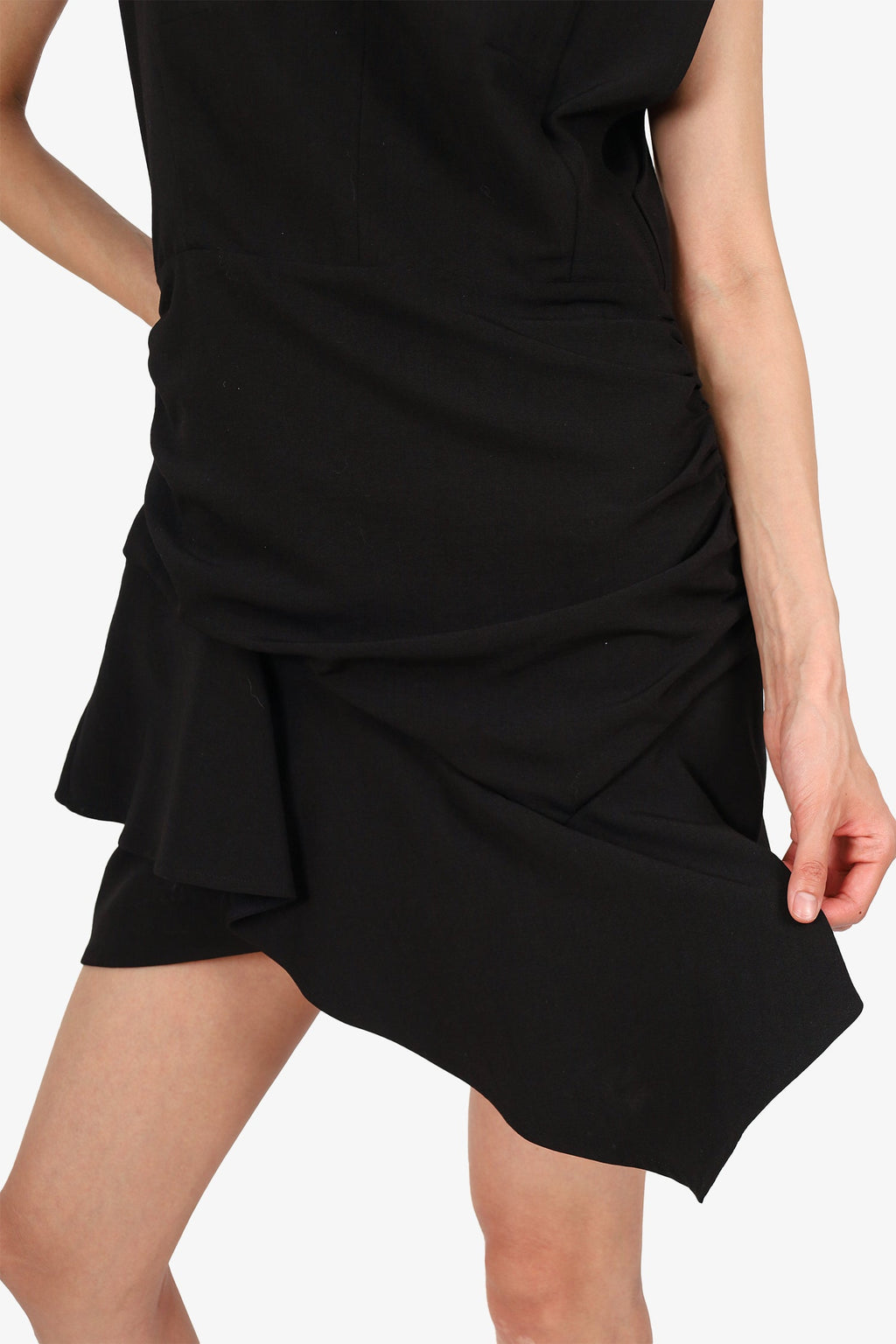 Ba&sh Black Sleeveless Ruched Mini Dress Size L