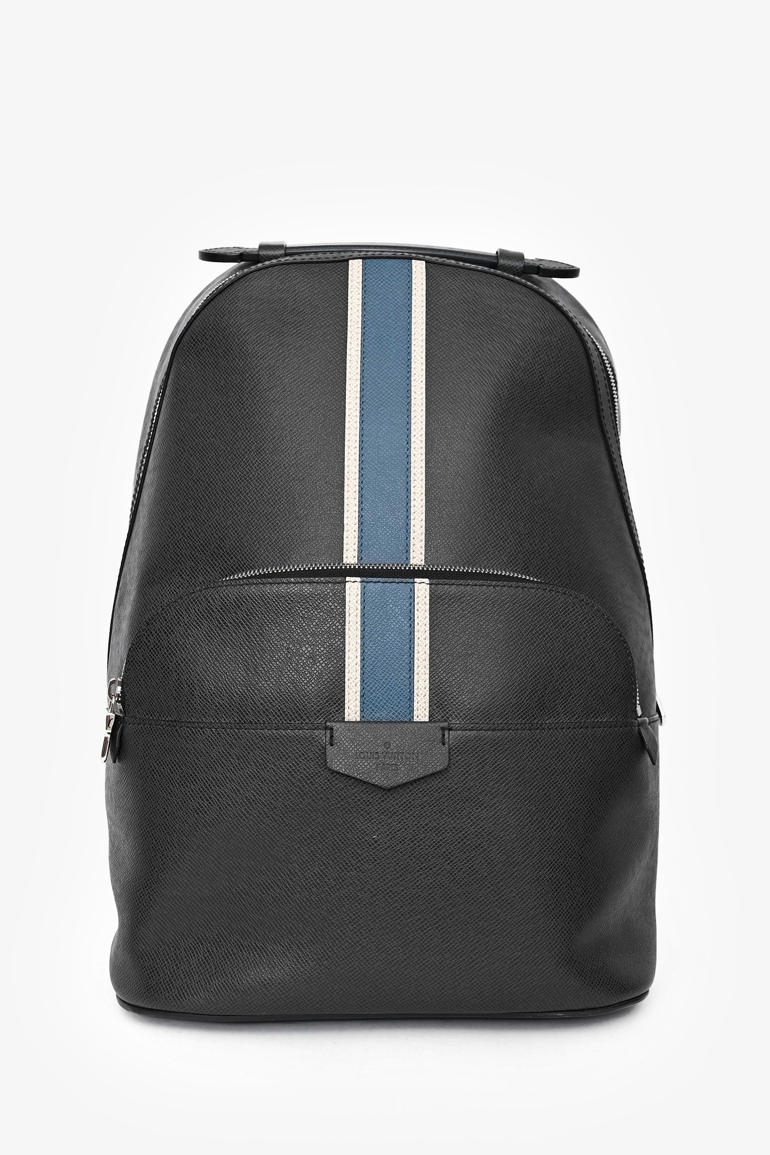 Louis Vuitton 2017 Grey/Blue Leather Taiga Anton Backpack
