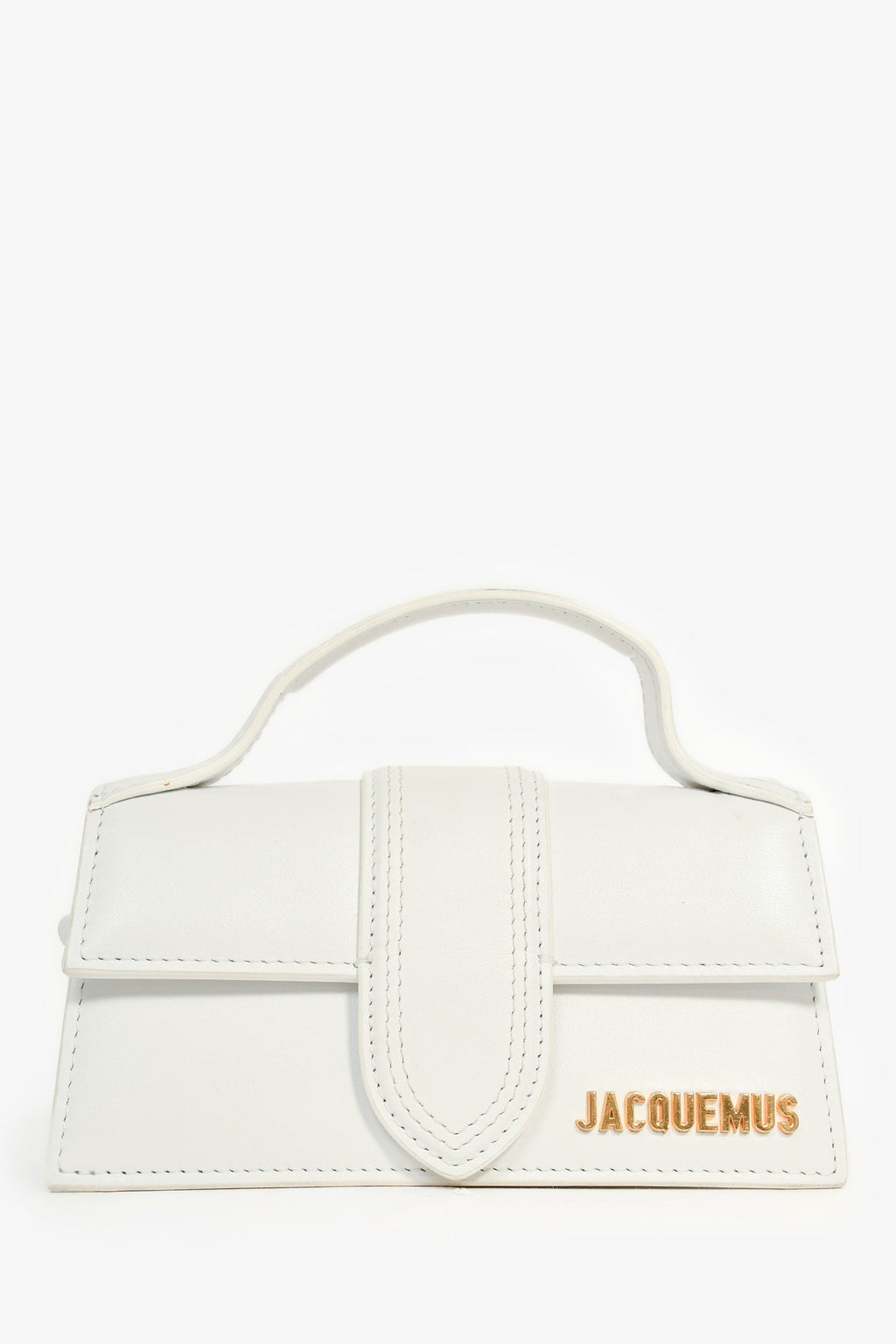 Jacquemus White Leather Le Bambino Top Handle with Strap