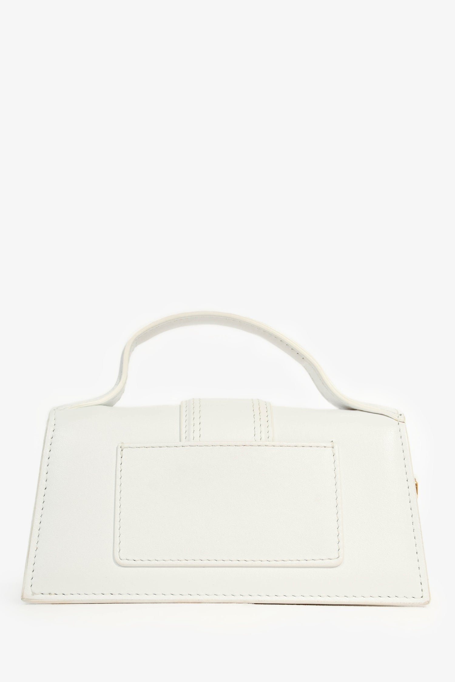 Jacquemus White Leather Le Bambino Top Handle with Strap