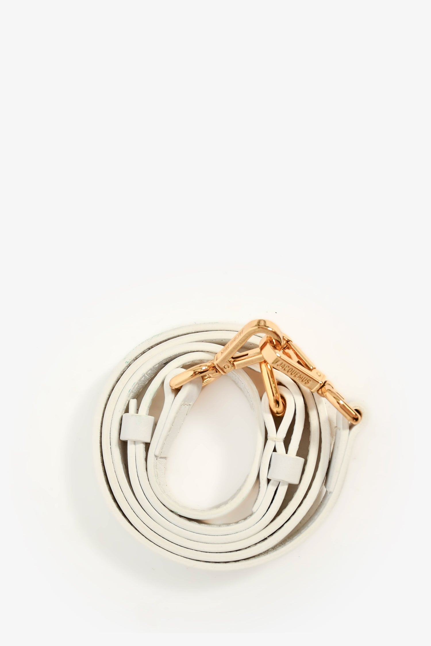 Jacquemus White Leather Le Bambino Top Handle with Strap