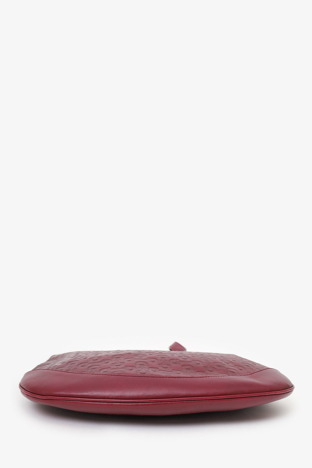Gucci Burgundy Calfskin Horsebit Embossed Crossbody