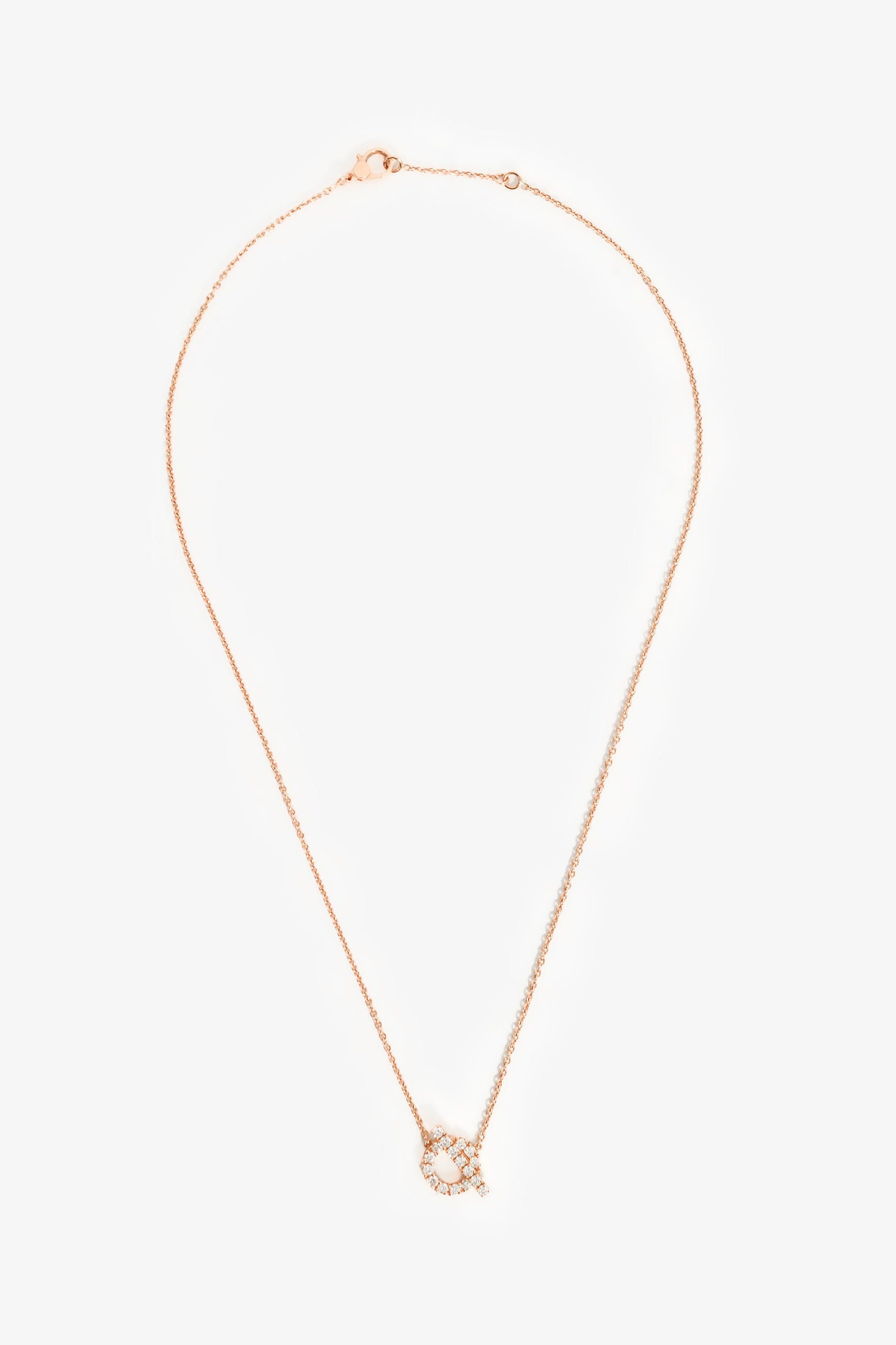Hermès 2025 18K Rose Gold Diamond Finesse Pendant Necklace