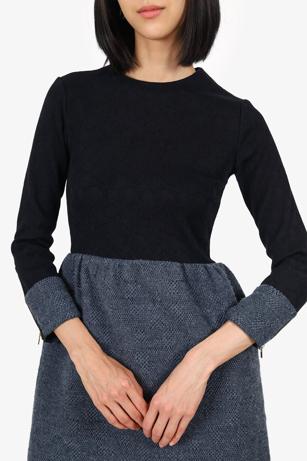 The Row Black/Grey Jacquard Knitted Dress Size 6