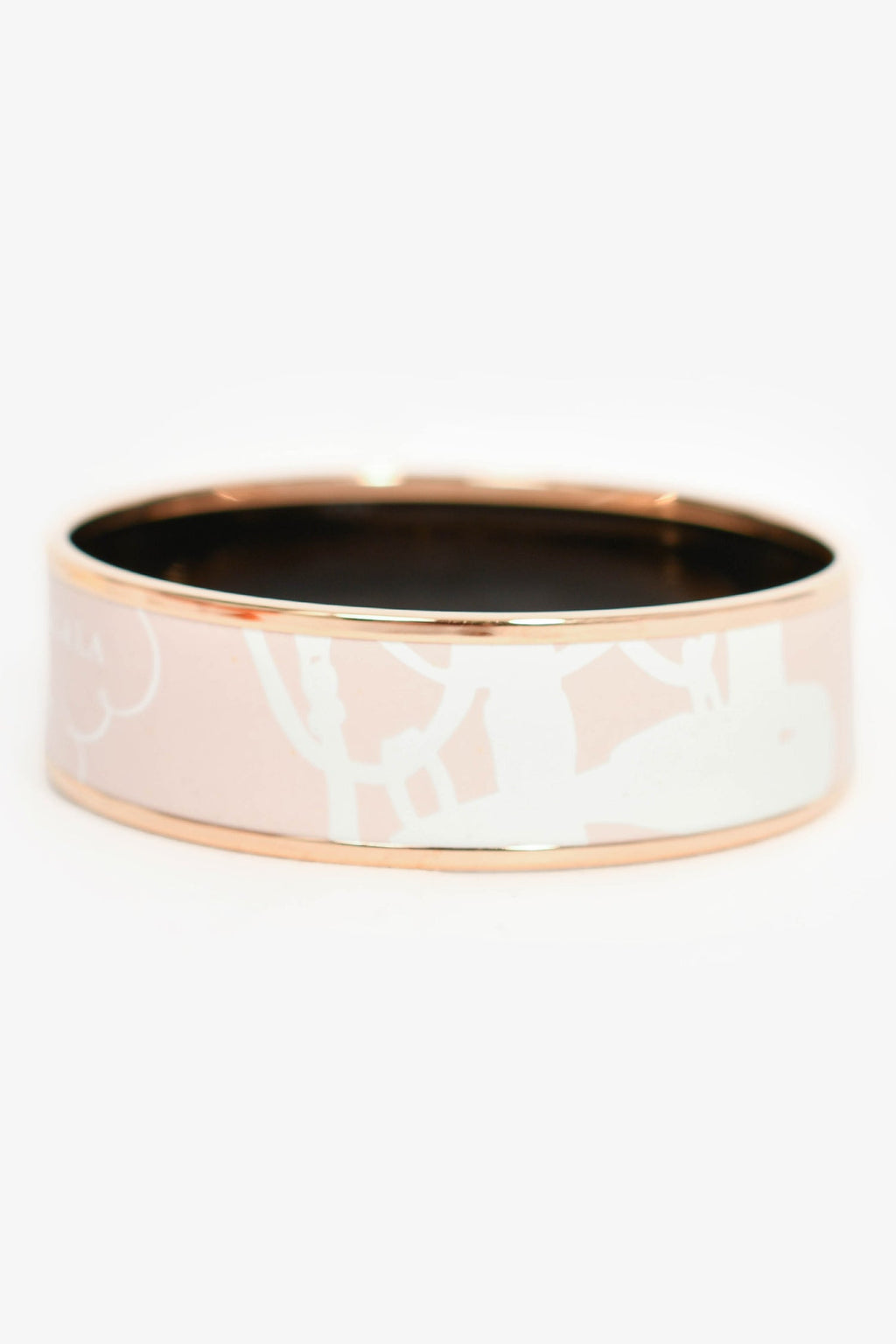 Hermès 2017 Pink/White 'Bride de Gala' Bangle PM