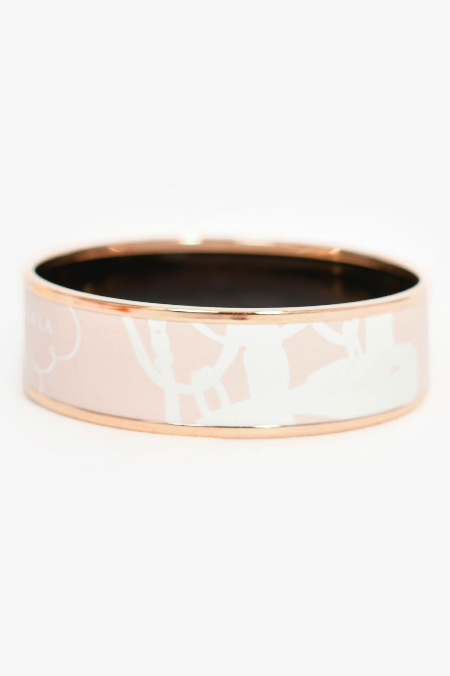 Hermès 2017 Pink/White 'Bride de Gala' Bangle PM