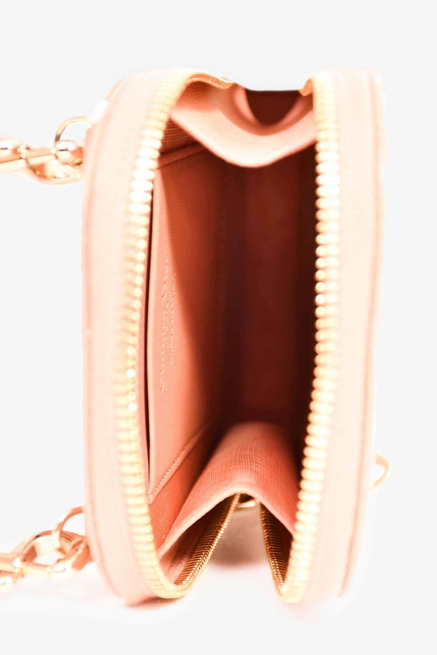 Christian Dior 2020 Pink Cannage Leather Call'in Dior Phone Holder With Chain Strap