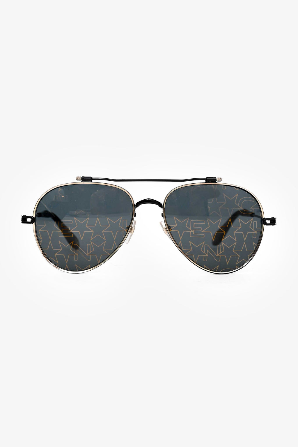 Givenchy Gold Tone/Black Metal Frame Star Patterned Sunglasses