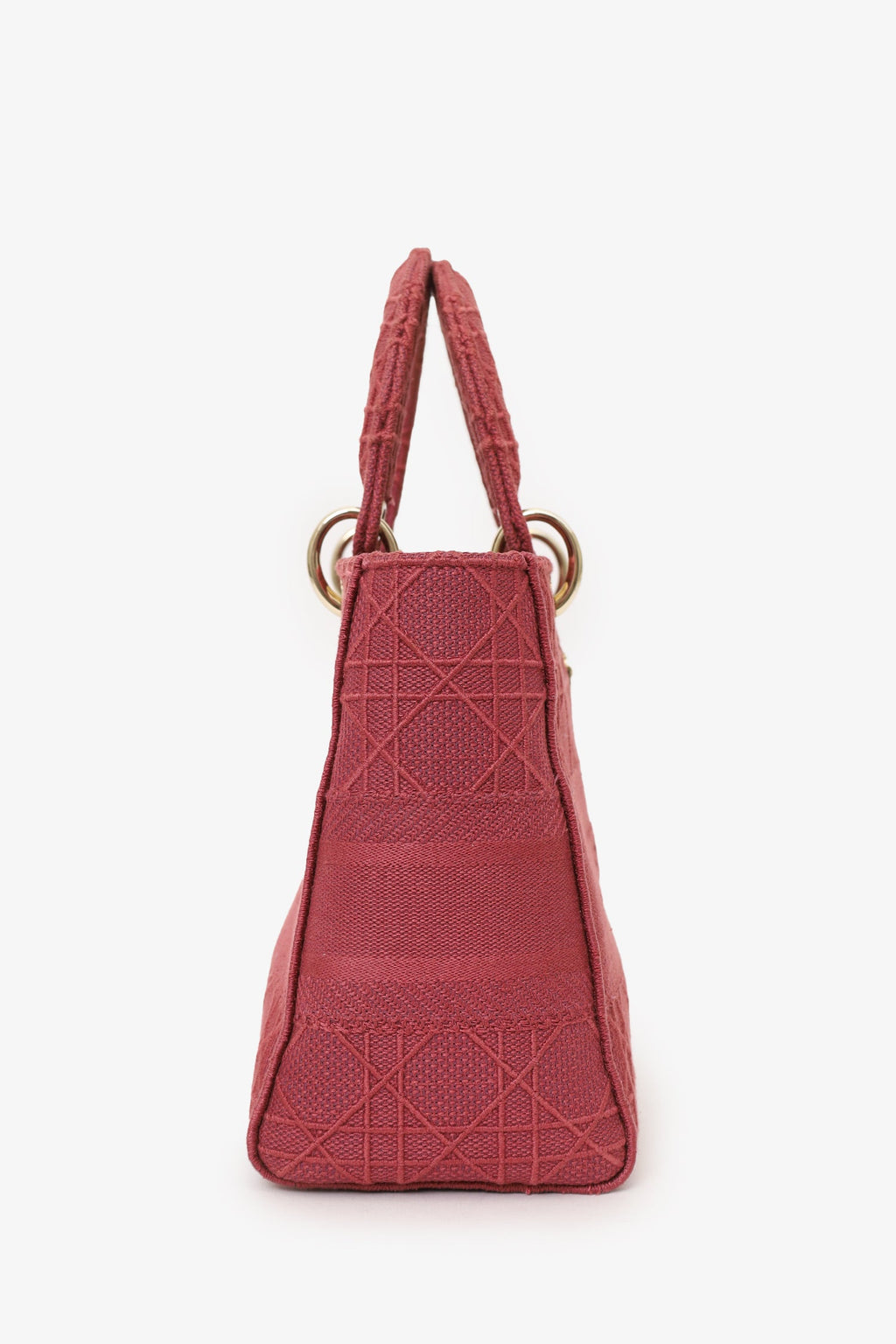 Christian Dior 2020 Pink Cannage Canvas Medium Lady D-Lite With Strap
