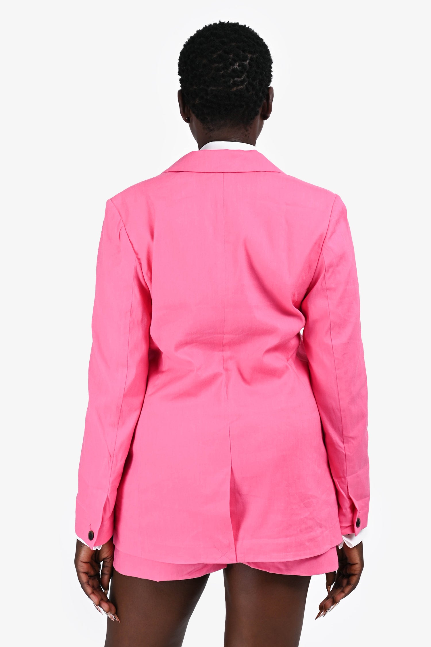 Rag & Bone Hot Pink Linen Blend Blazer Size 6 + Short Size 8 Set