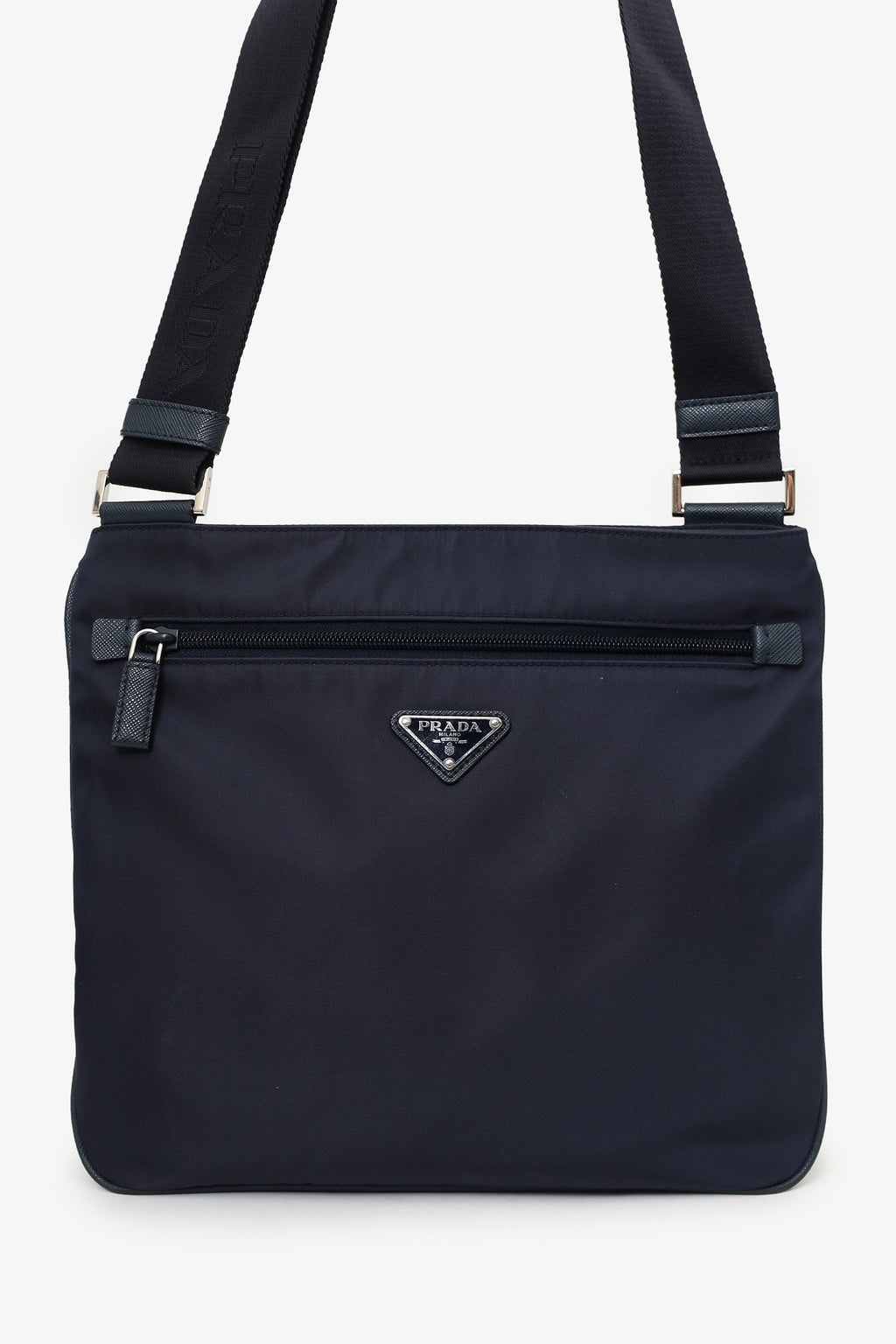 Prada Navy Nylon Messenger Bag