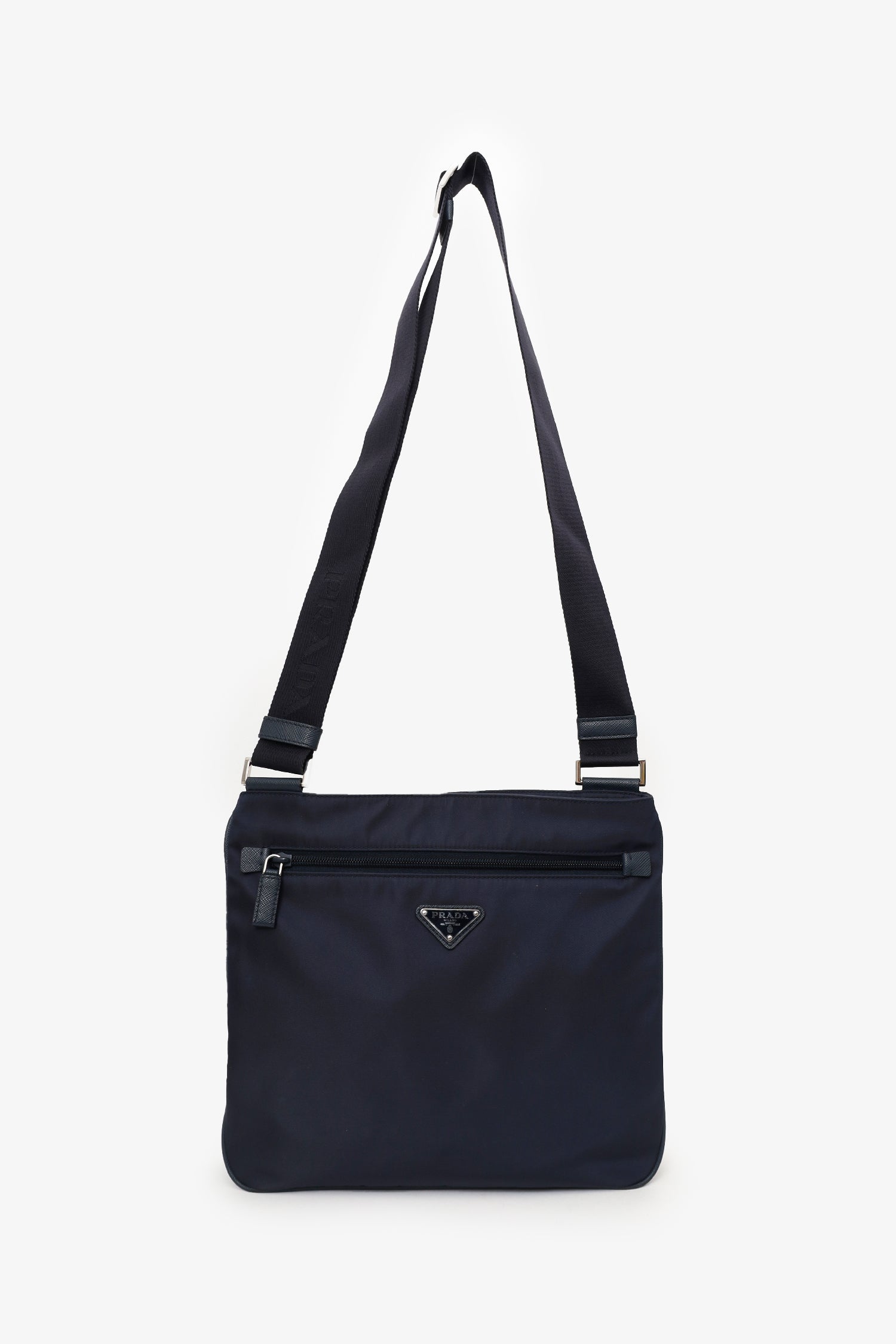 Prada Navy Nylon Messenger Bag