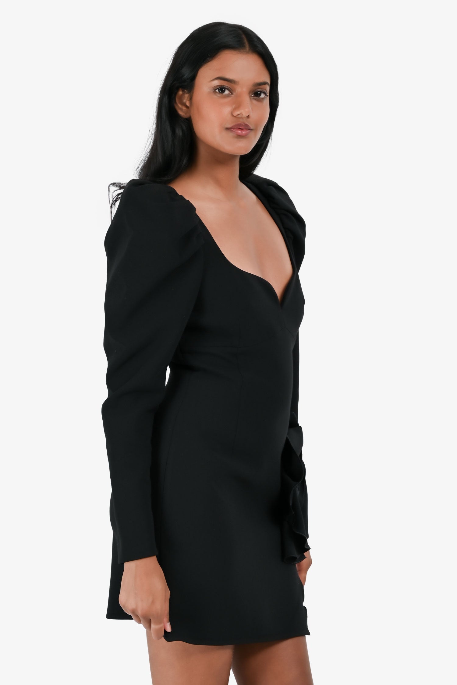 Magda Butrym Black Rosette Mini Dress Size 36