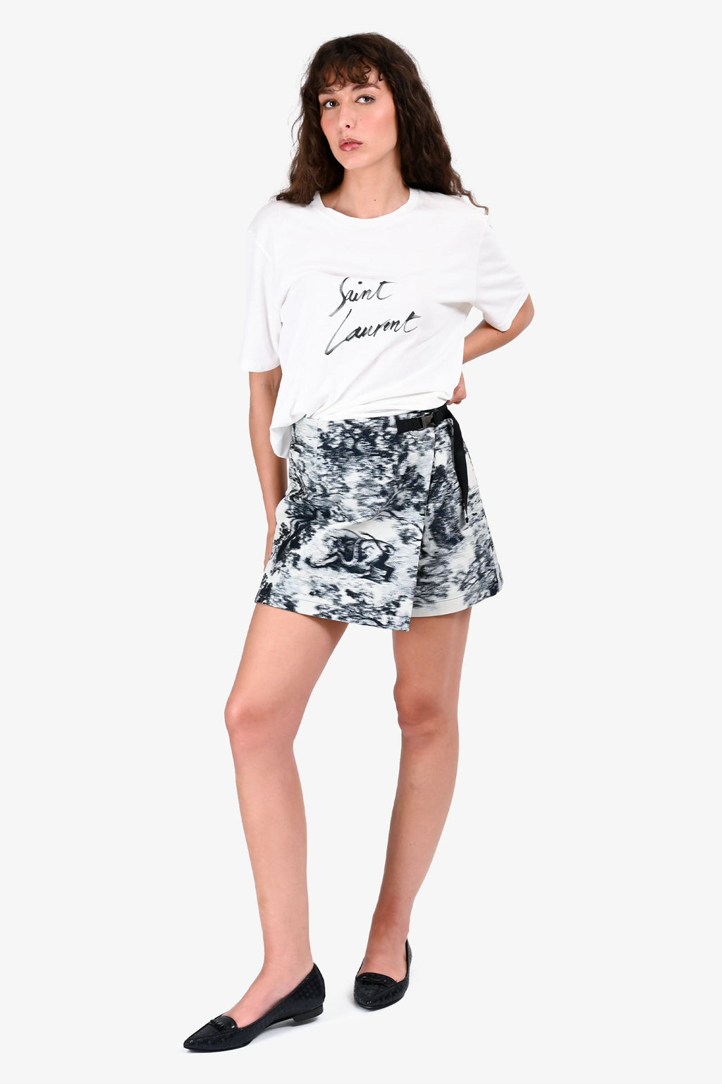 Christian Dior Navy/White Patterned Jacquard Skort Size 6
