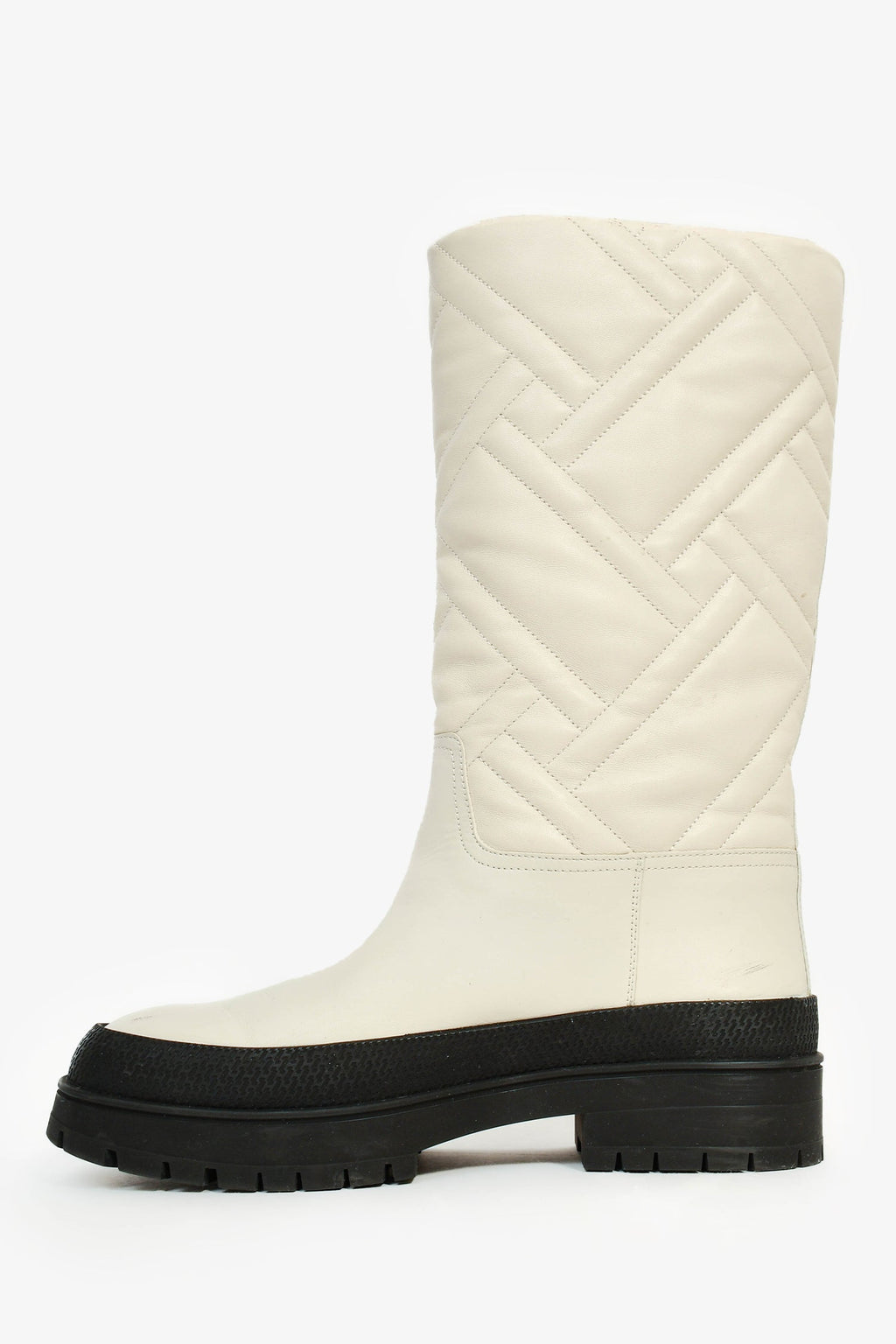Hermès 2022 White Leather 'Fuji' Rain Boots Size 39