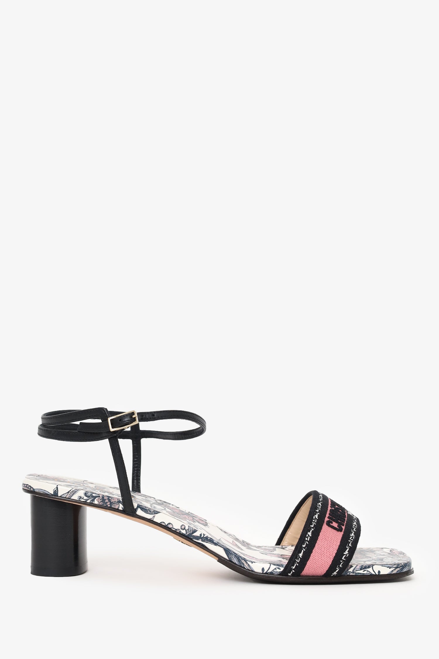 Christian Dior Embroidered Dway Ankle Strap Heeled Sandal Size 39.5