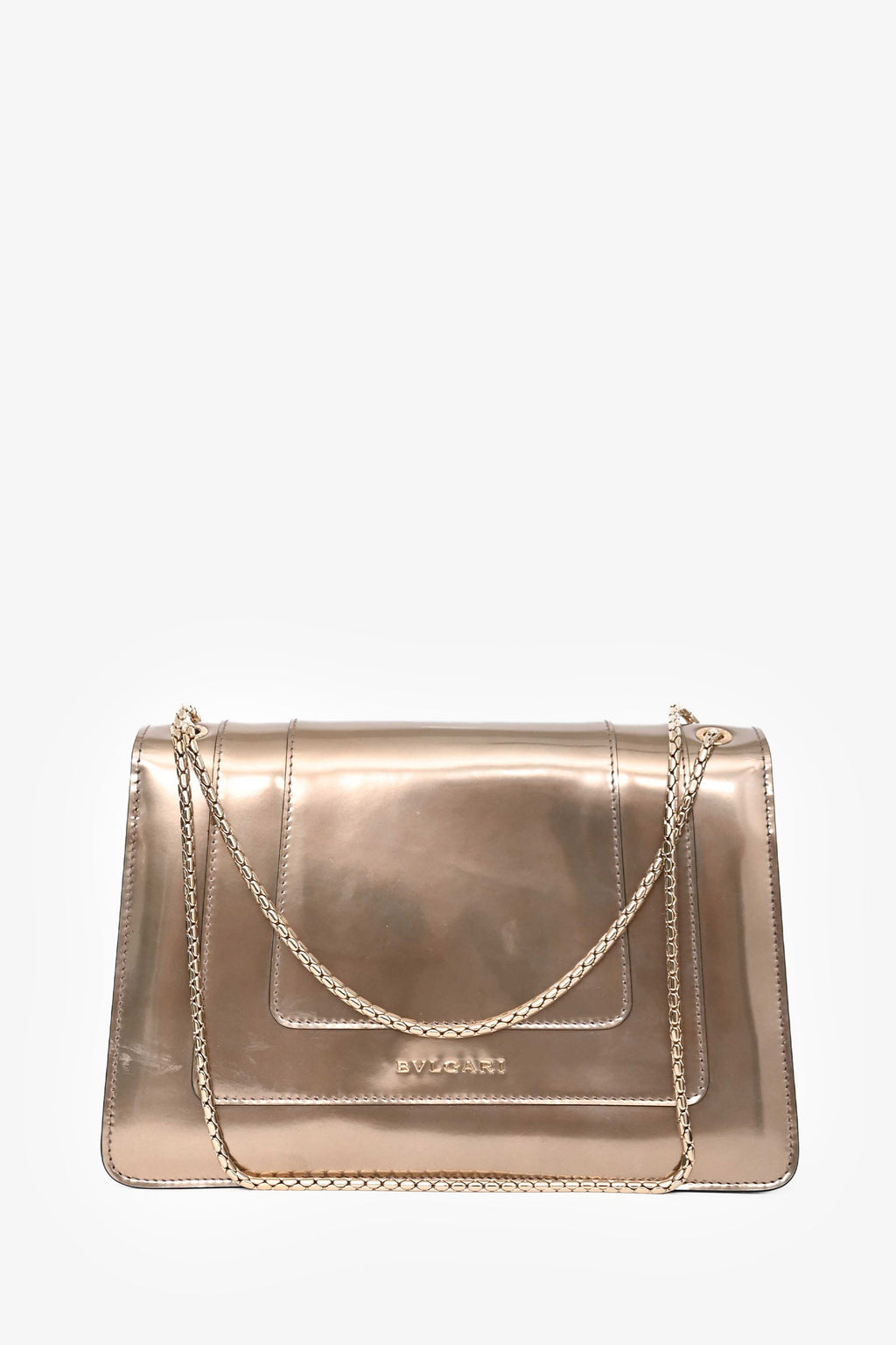 Bvlgari Bronze Patent Leather Medium Serpenti Forever Shoulder Bag