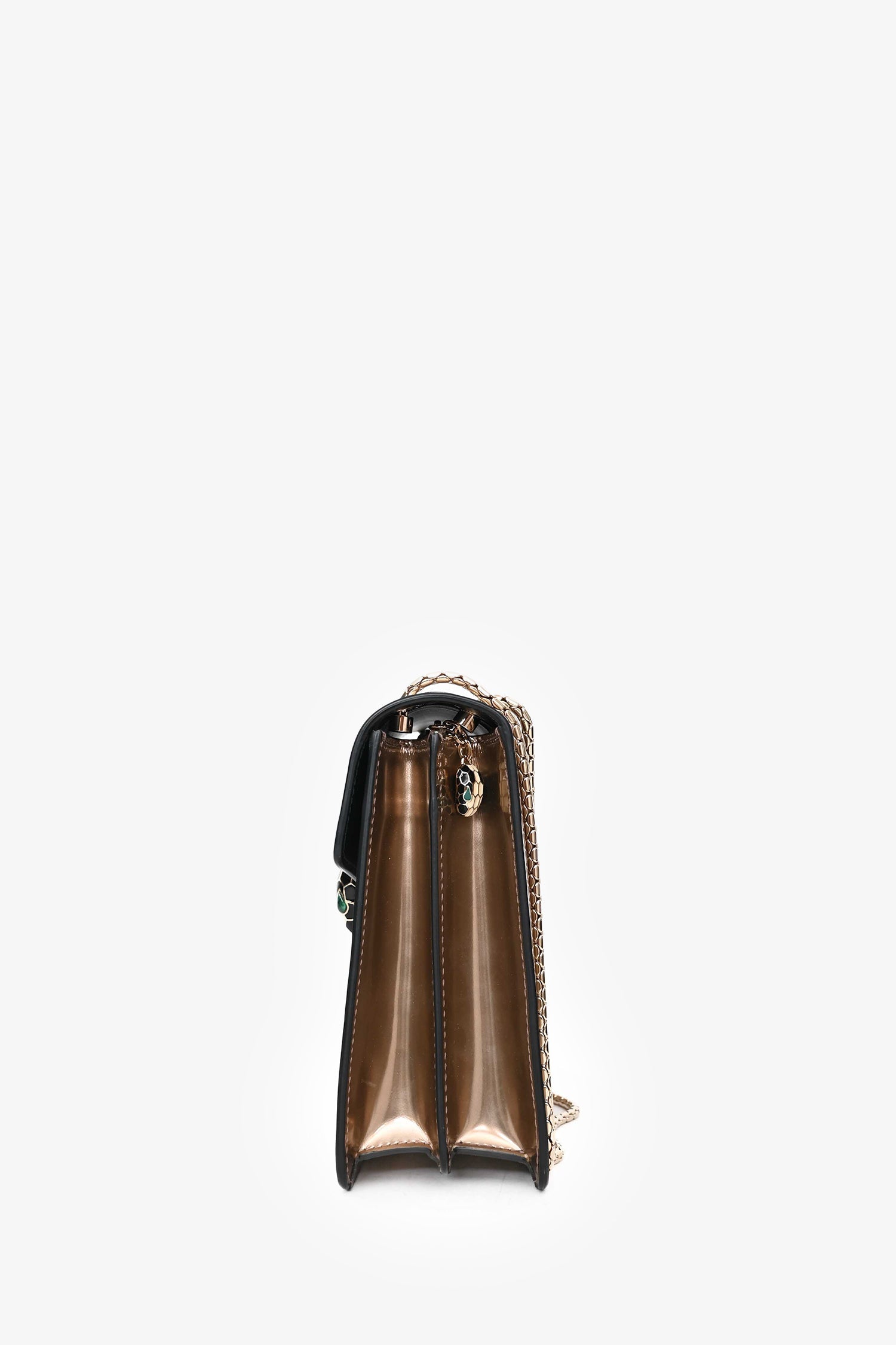 Bvlgari Bronze Patent Leather Medium Serpenti Forever Shoulder Bag