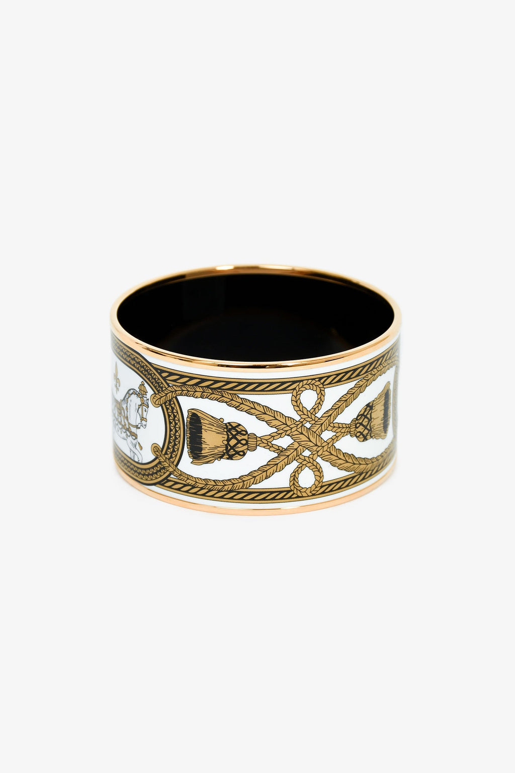 Hermès 18K Yellow Gold Plated 'Grand Apparat' Extra Wide Bangle PM