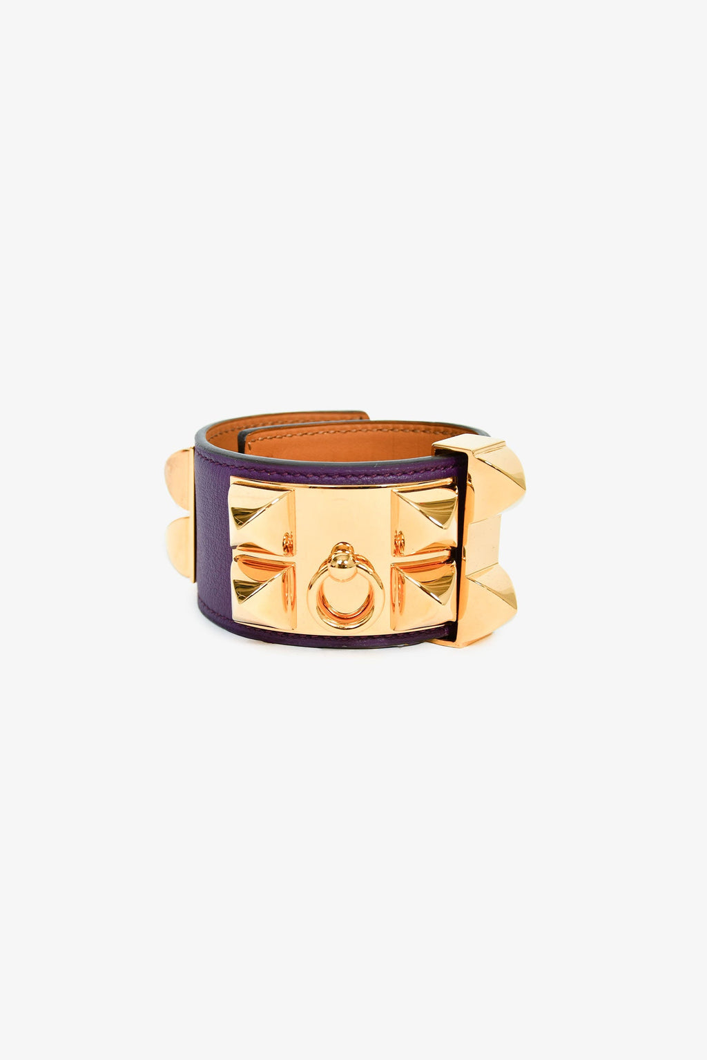 Hermès 2012 Purple Leather Collier De Chien Bracelet