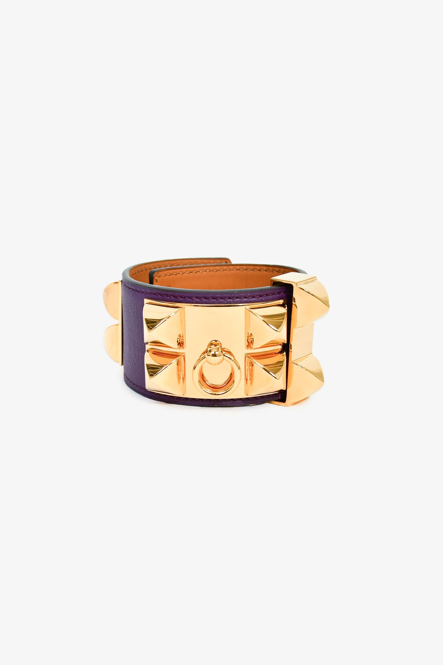 Hermès 2012 Purple Leather Collier De Chien Bracelet