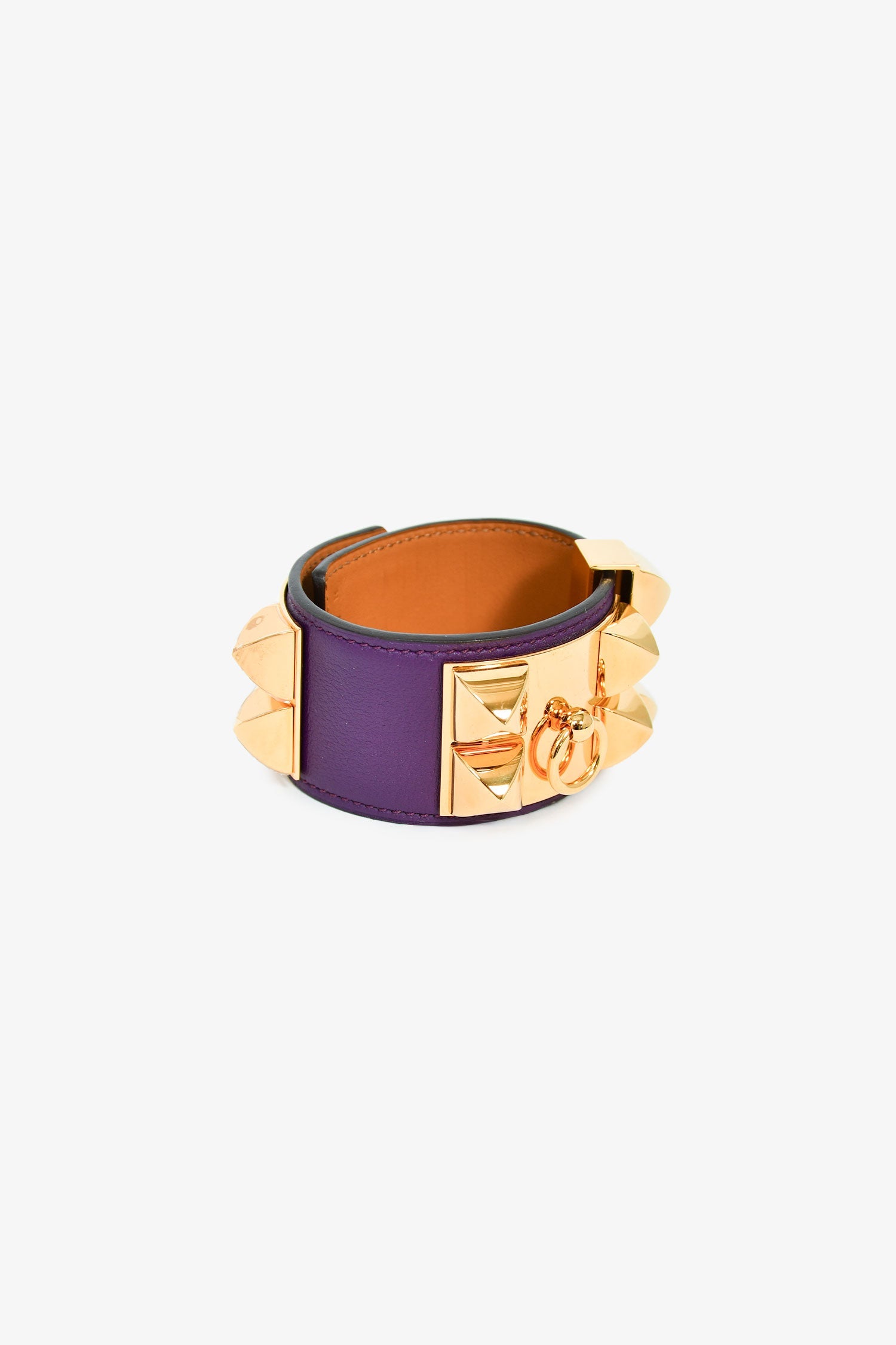 Hermès 2012 Purple Leather Collier De Chien Bracelet