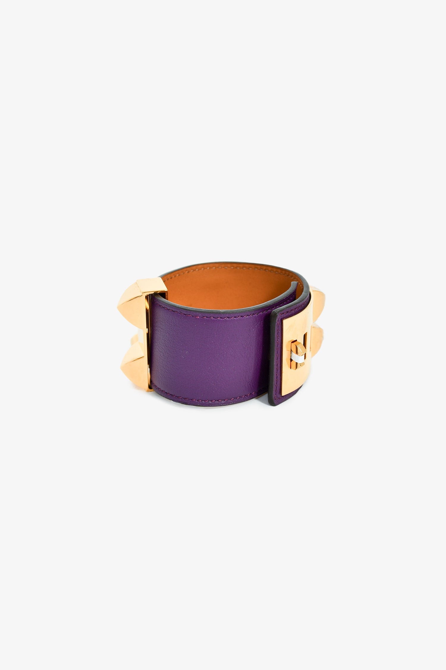 Hermès 2012 Purple Leather Collier De Chien Bracelet