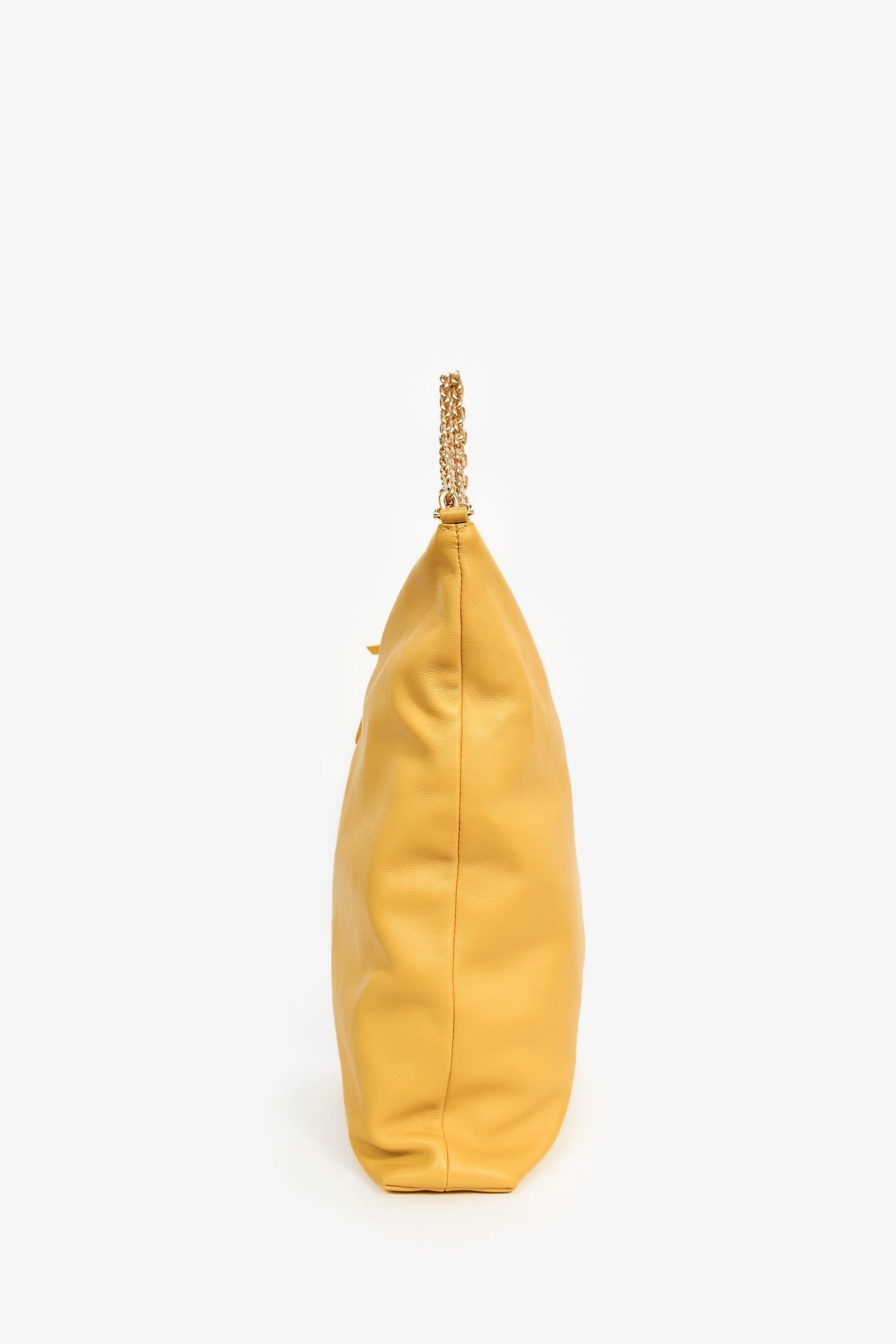 Miu Miu Dark Yellow Soft Leather Chain Link Shoulder Bag