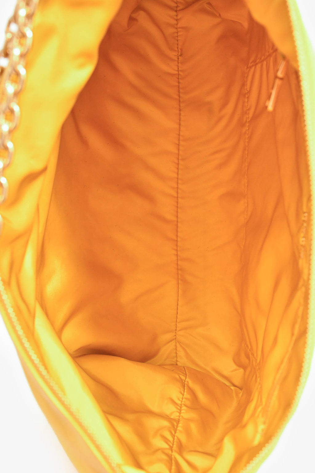 Miu Miu Dark Yellow Soft Leather Chain Link Shoulder Bag