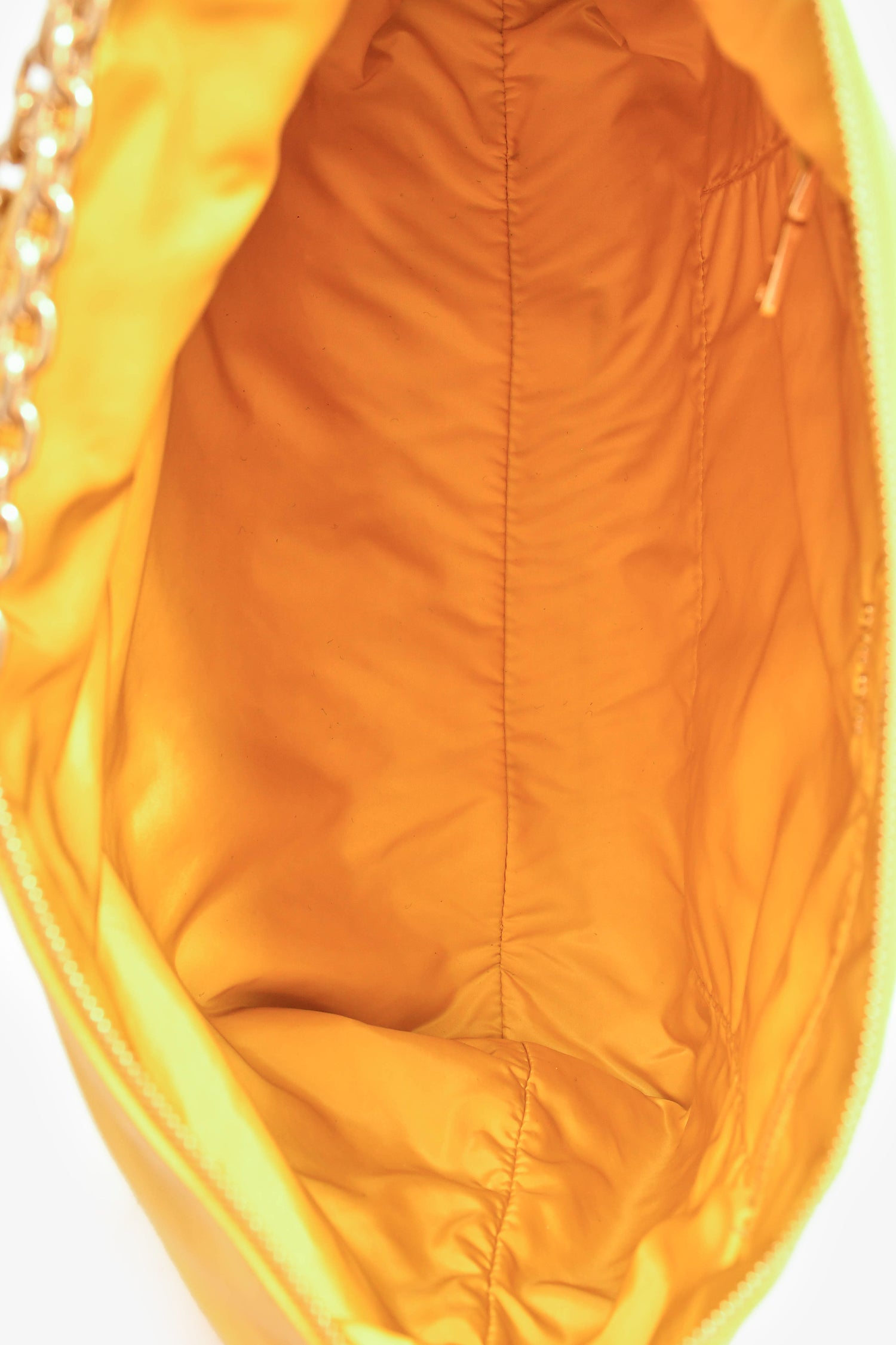 Miu Miu Dark Yellow Soft Leather Chain Link Shoulder Bag