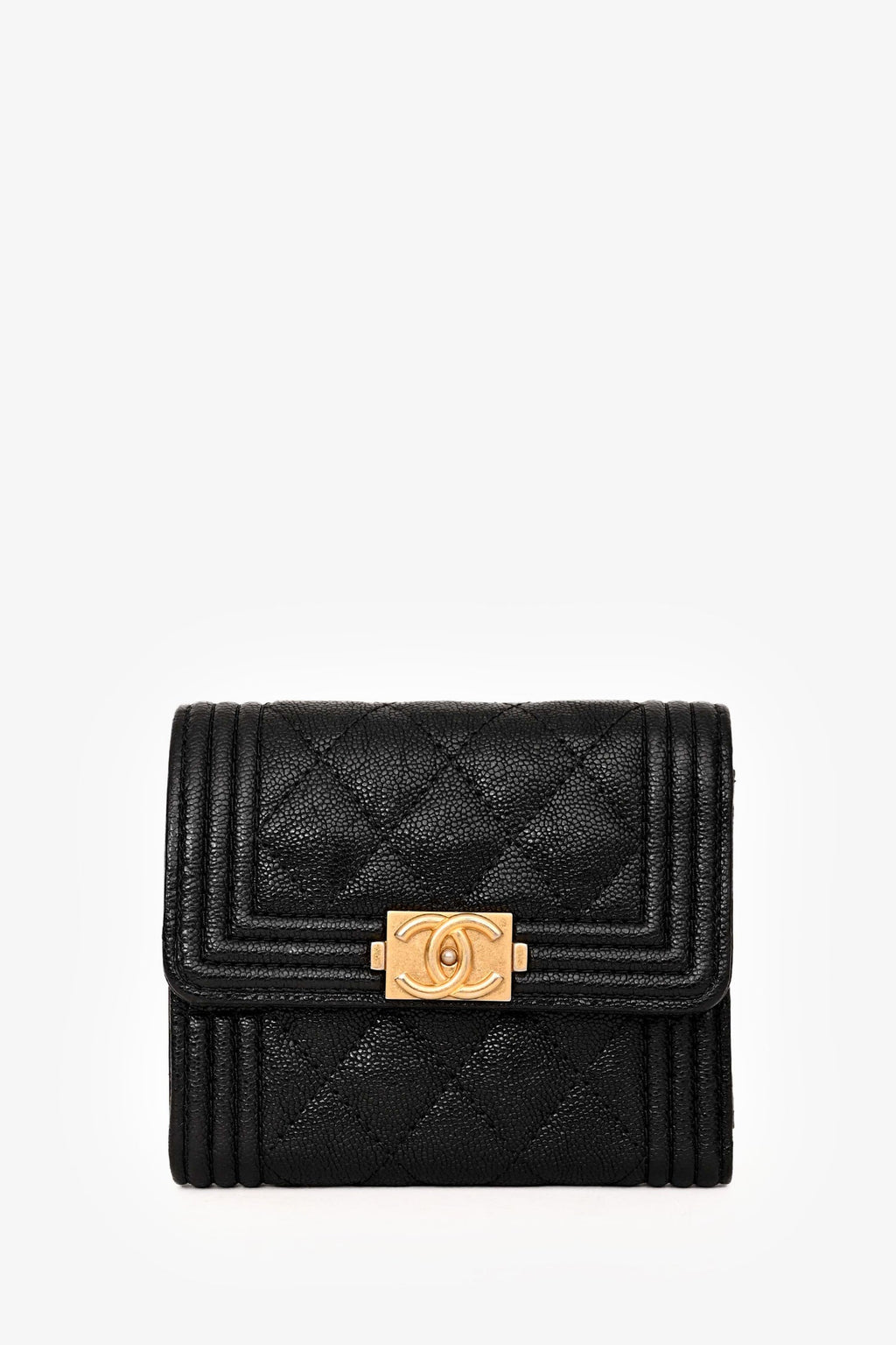 Pre-Loved Chanel™ 2018/19 Black Caviar Small Flap Wallet